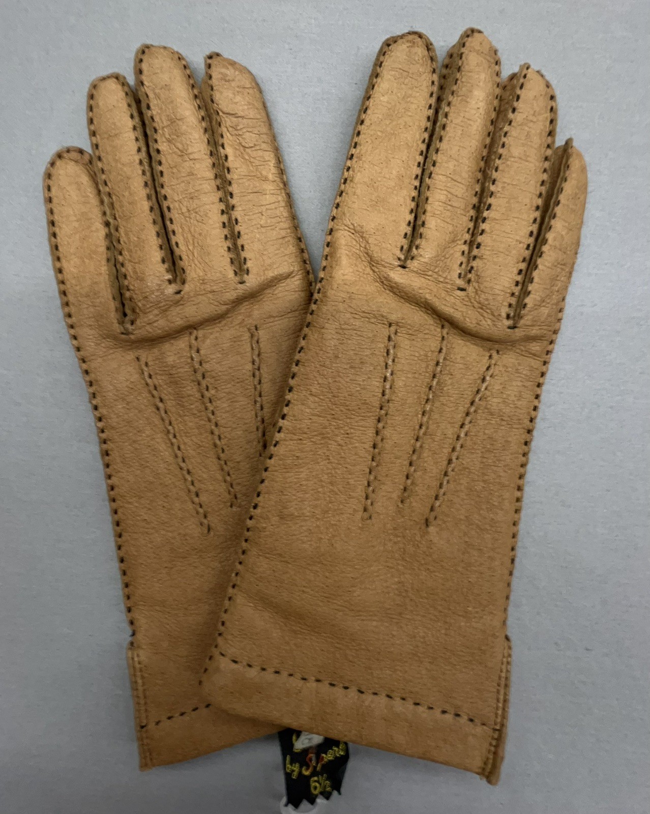 Glove By Superb Sz 6.5/S Leather Brown Knit Line Romania Old Money Quiet Lux NEW