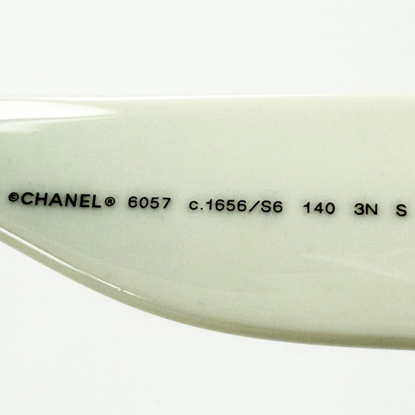 Chanel CH6057 Shield Sunglasses Black White Frame Gradient Gray Lens Italy