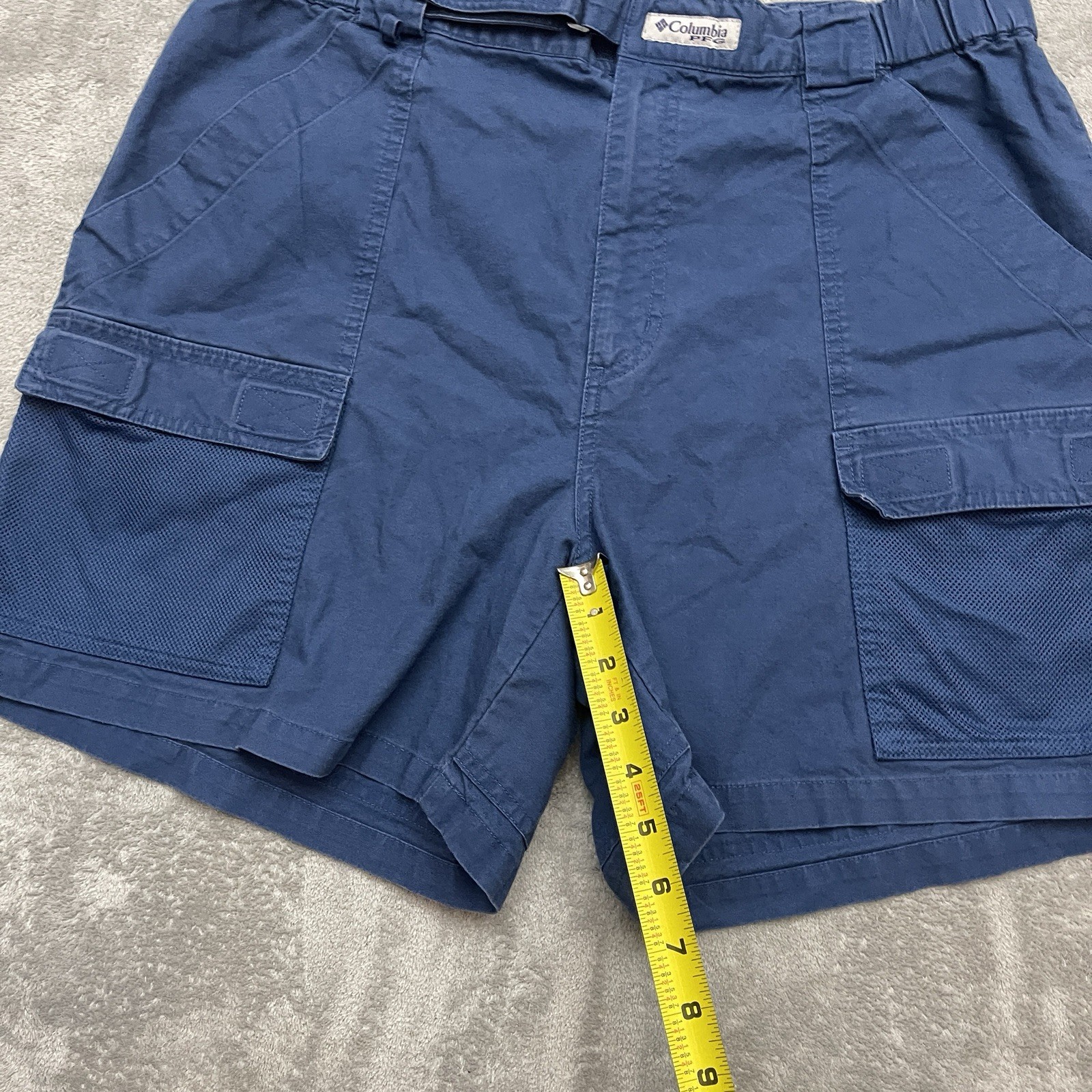 Columbia PFG Half Moon II Cargo Shorts Mens Blue Utility Fishing Hiking Large