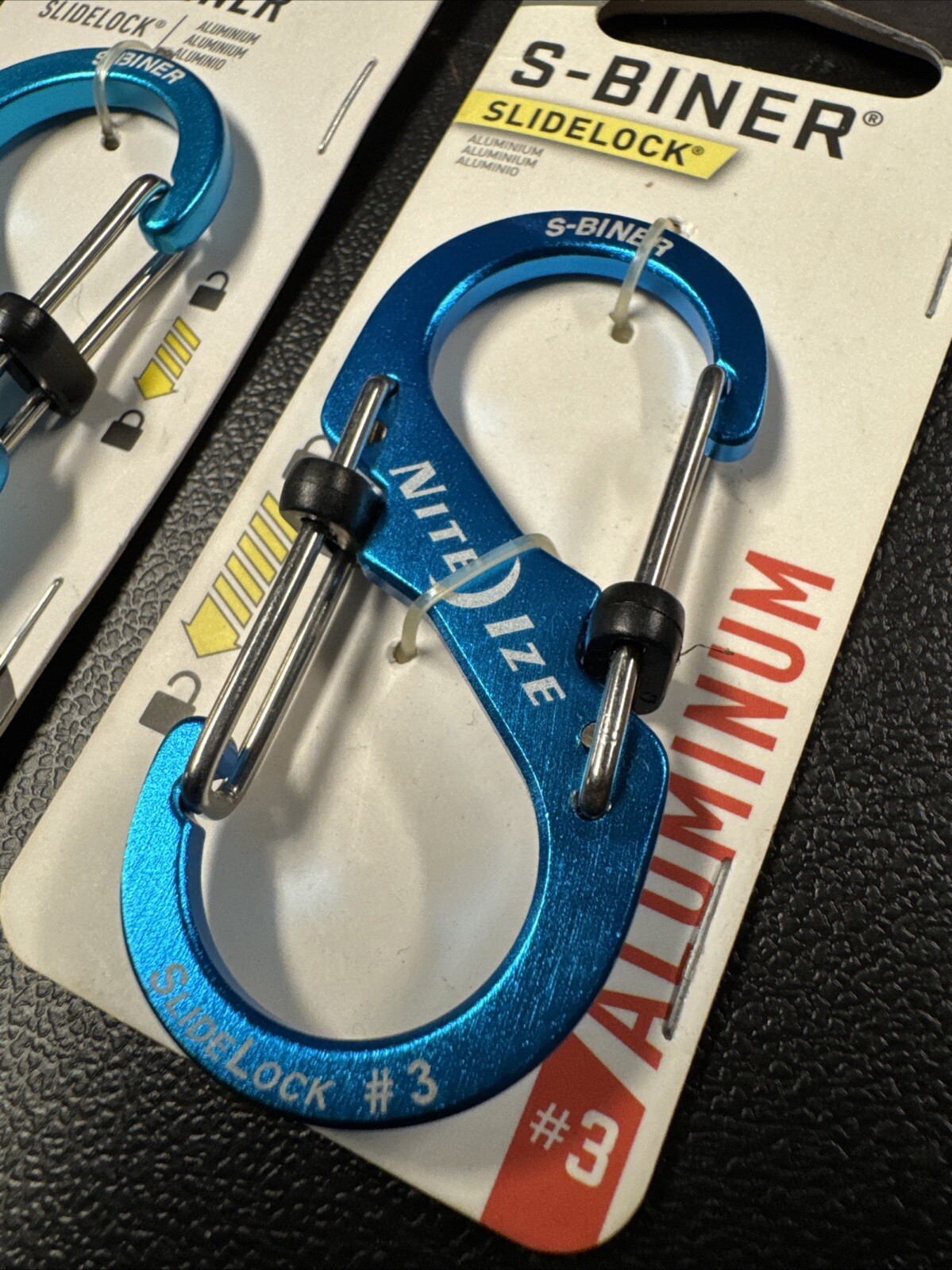 New Nite Ize S-Biner Aluminum Dual Carabiner #3 – Blue 2-PACK.