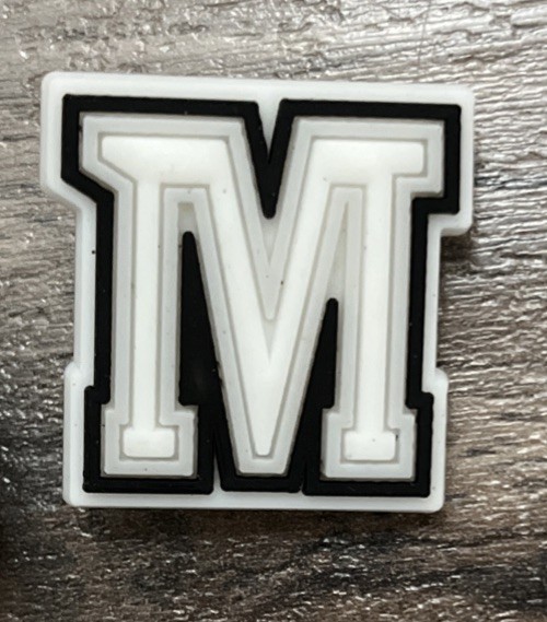 Incomplete Set Of Number & Letter Croc Charms Letterman Style White Black Gray