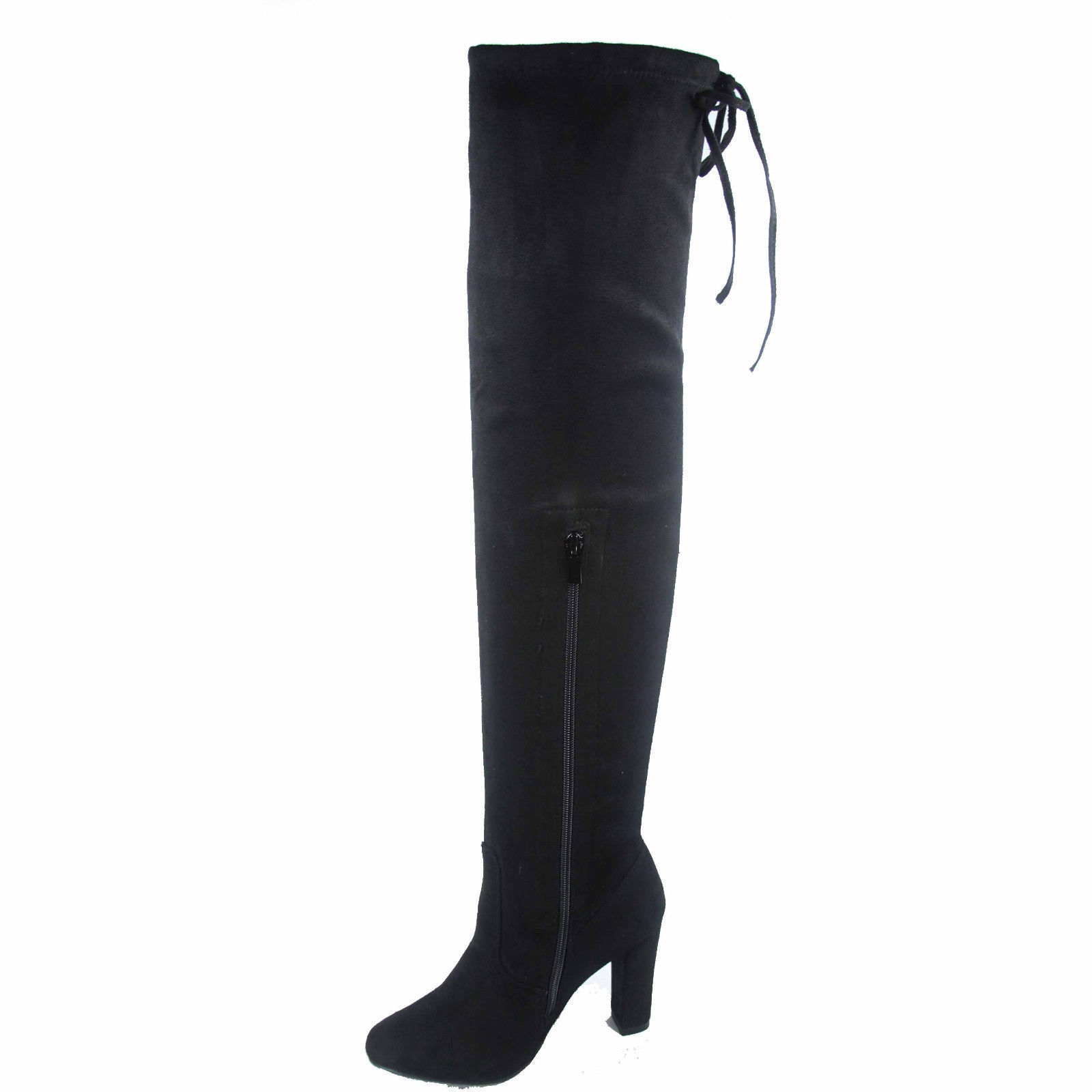 Women’s Fashion Sexy Over The Knee Zip Chunky Wedge Heel Boots Size 5.5 – 10 NEW