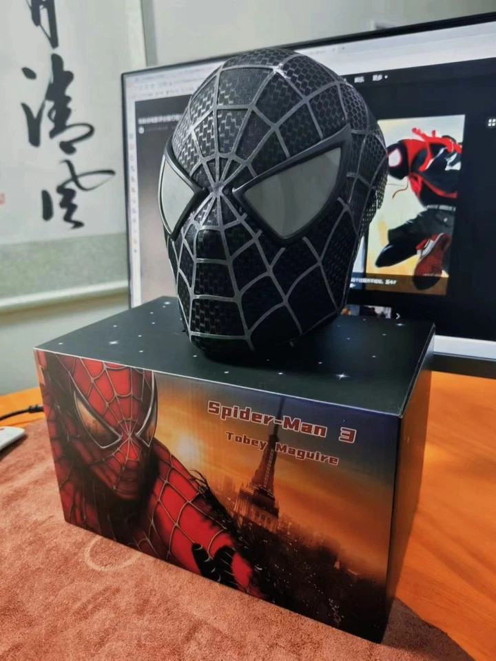 Craft 1:1 Spiderman Tobey Maguire Hood Mask 3D Headwear Adult Wearable Red/BL