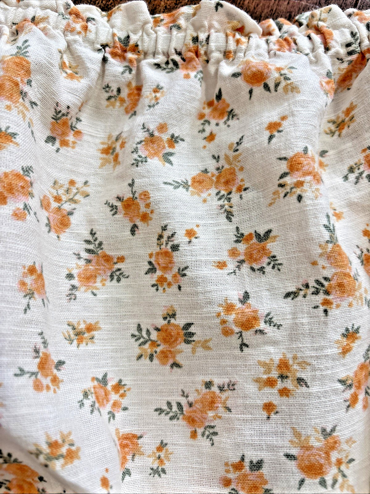American Eagle Off the Shoulder Bubble Blouse Womens XXL Cream Floral Linen Crop
