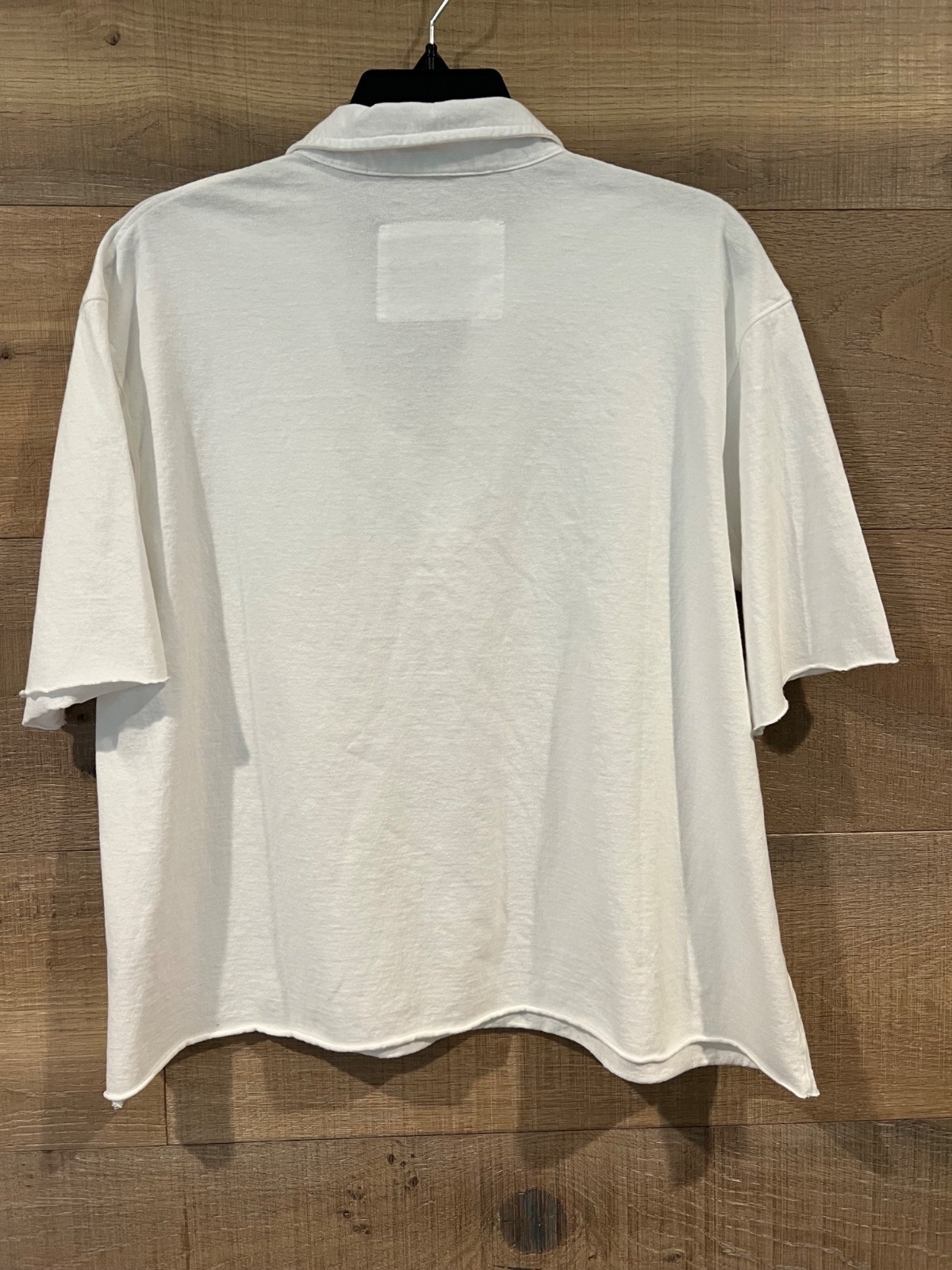 FRANK & EILEEN PATTY Short-Sleeve Popover Henley white top shirt size M