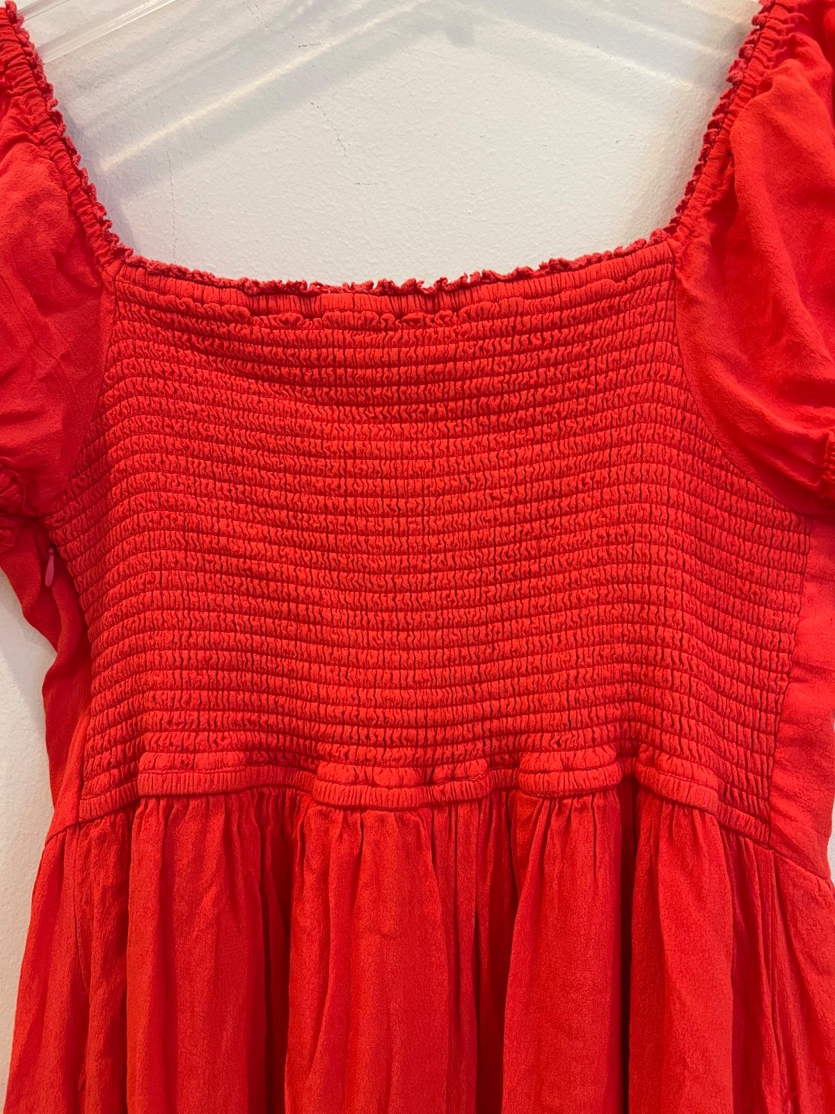 Baltic Born Dress Extra Large Ilona Cherry Red Maxi Puff Sleeve Tiered Lined