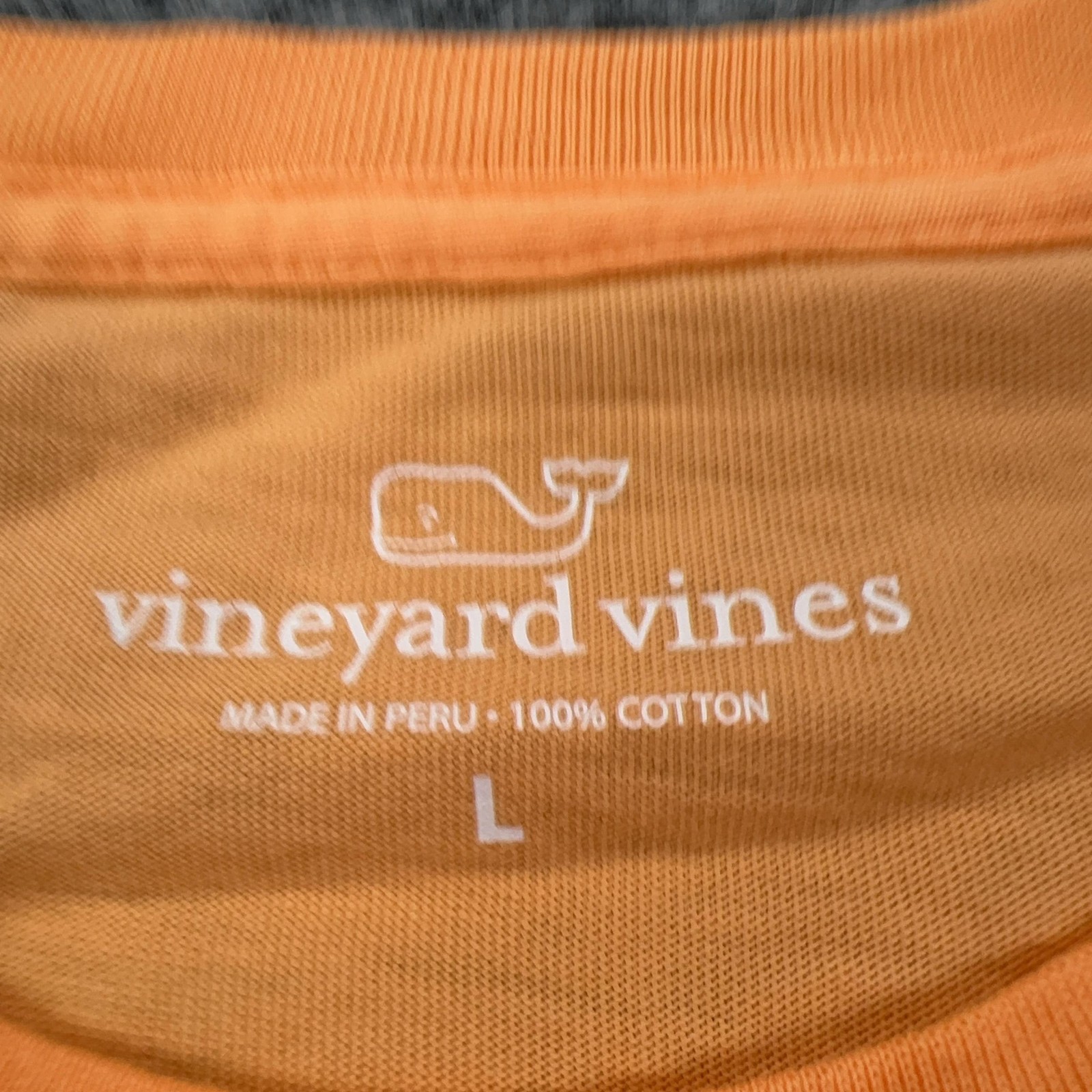 Vineyard Vines Shirt Mens Large Orange Whale Logo Pocket Long Sleeve Tagless