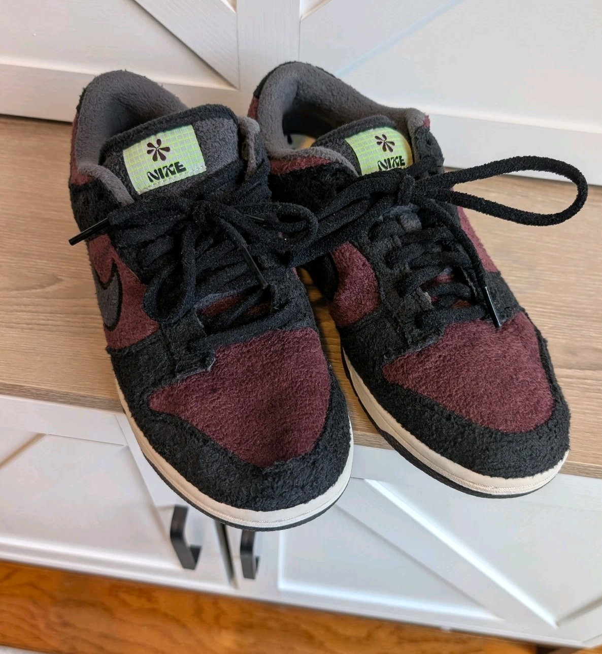 Nike Dunk Low Next Nature Burgundy Crush Black Fleece DQ7579-600 Men 6.5 Women 8
