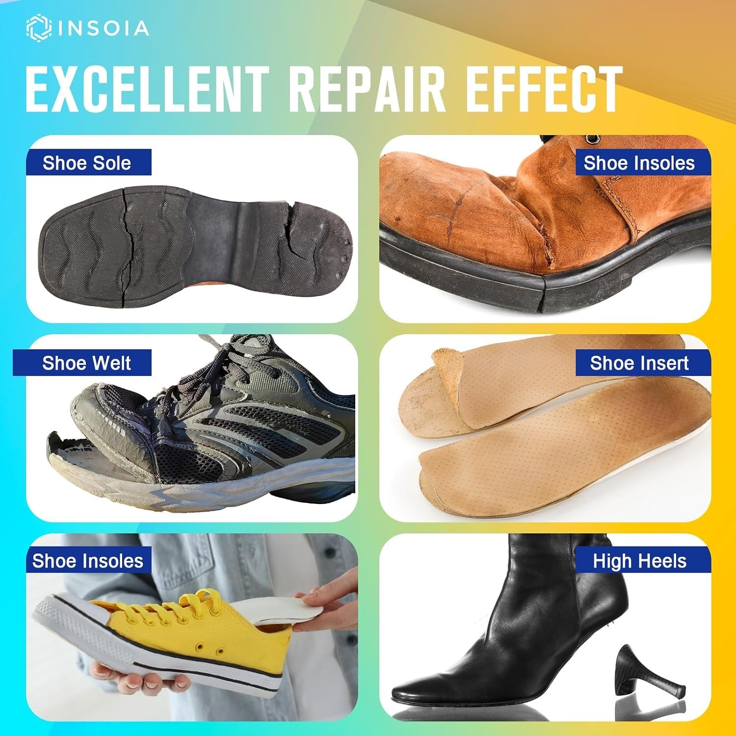 Shoe Glue Sole Repair Kit, Heavy Duty, Clear Shoe Adhesive, Waterproof, Flexible