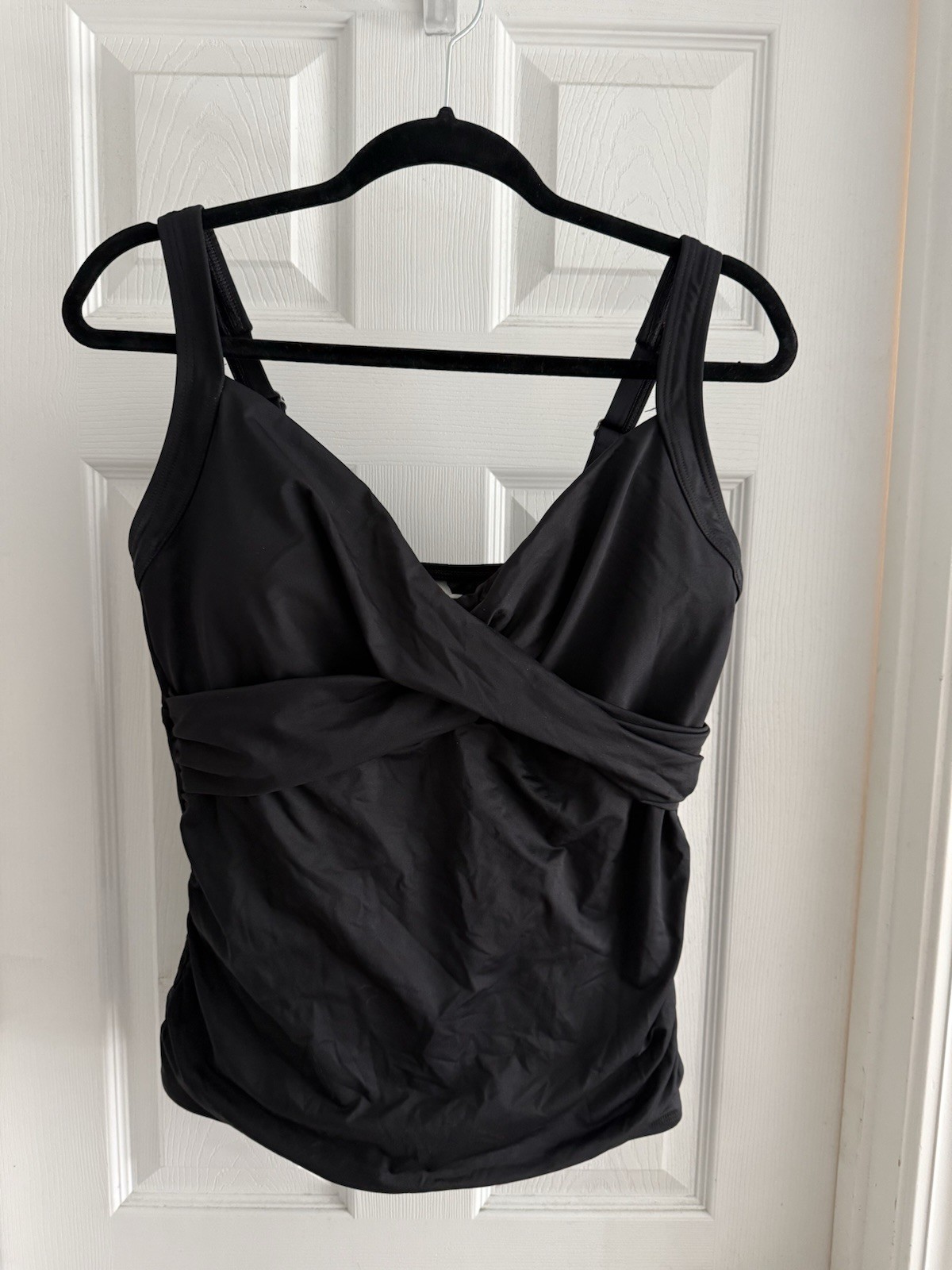 Lands End Women’s Sweetheart Wrap Underwire Tankini Top Size 12 DDD
