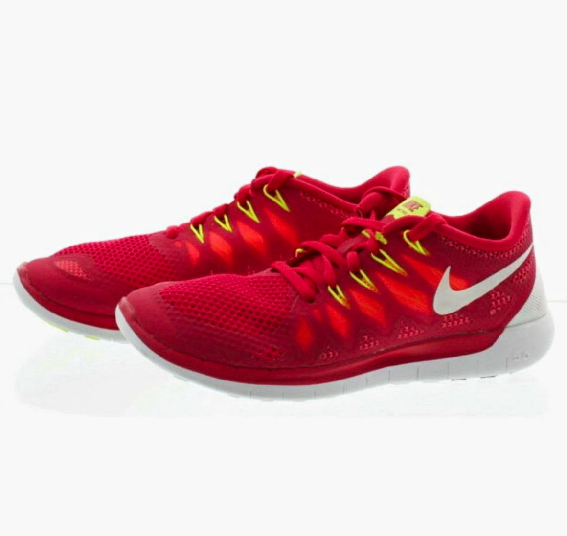Nike Free 5.0 642199 Men’s Mesh Low Top Lace-Up Running Shoes Red/White