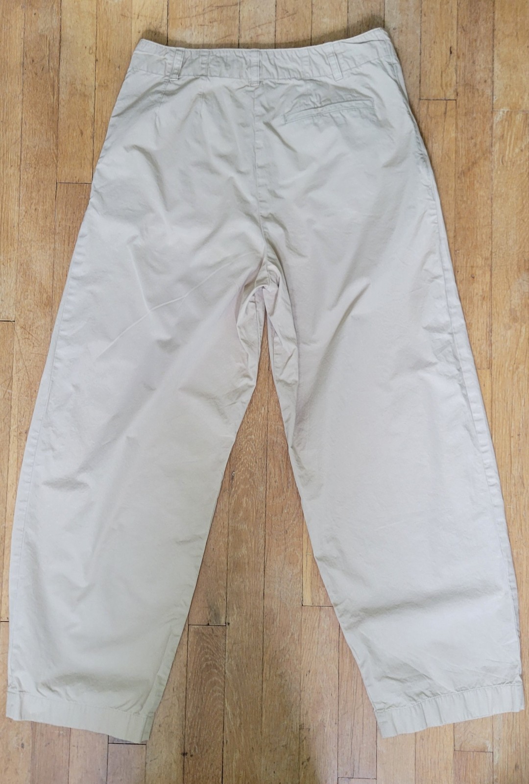 Rag & Bone Womens Size 10 Pleated Chino Pants 100% Cotton Beige Relaxed Trouser