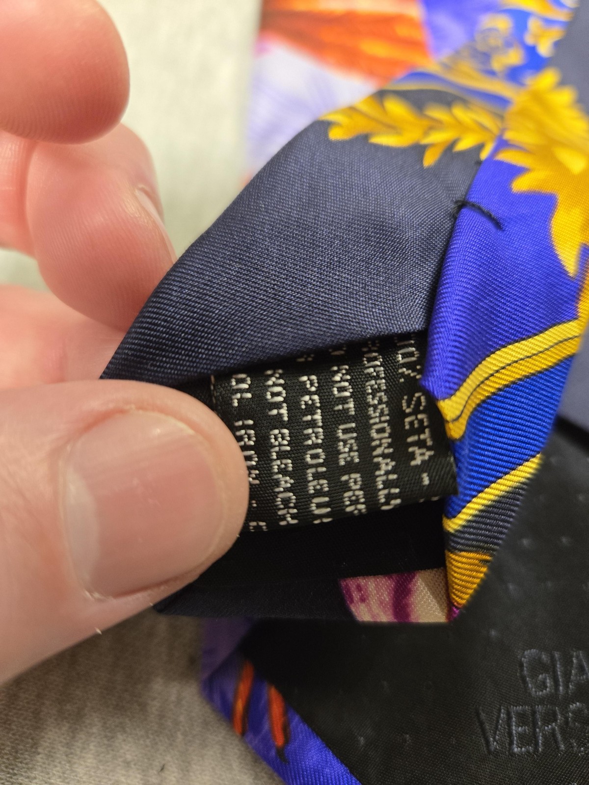 Gianni Versace Tie Mens One Size Multicolor Silk Bird Baroque Print Designer
