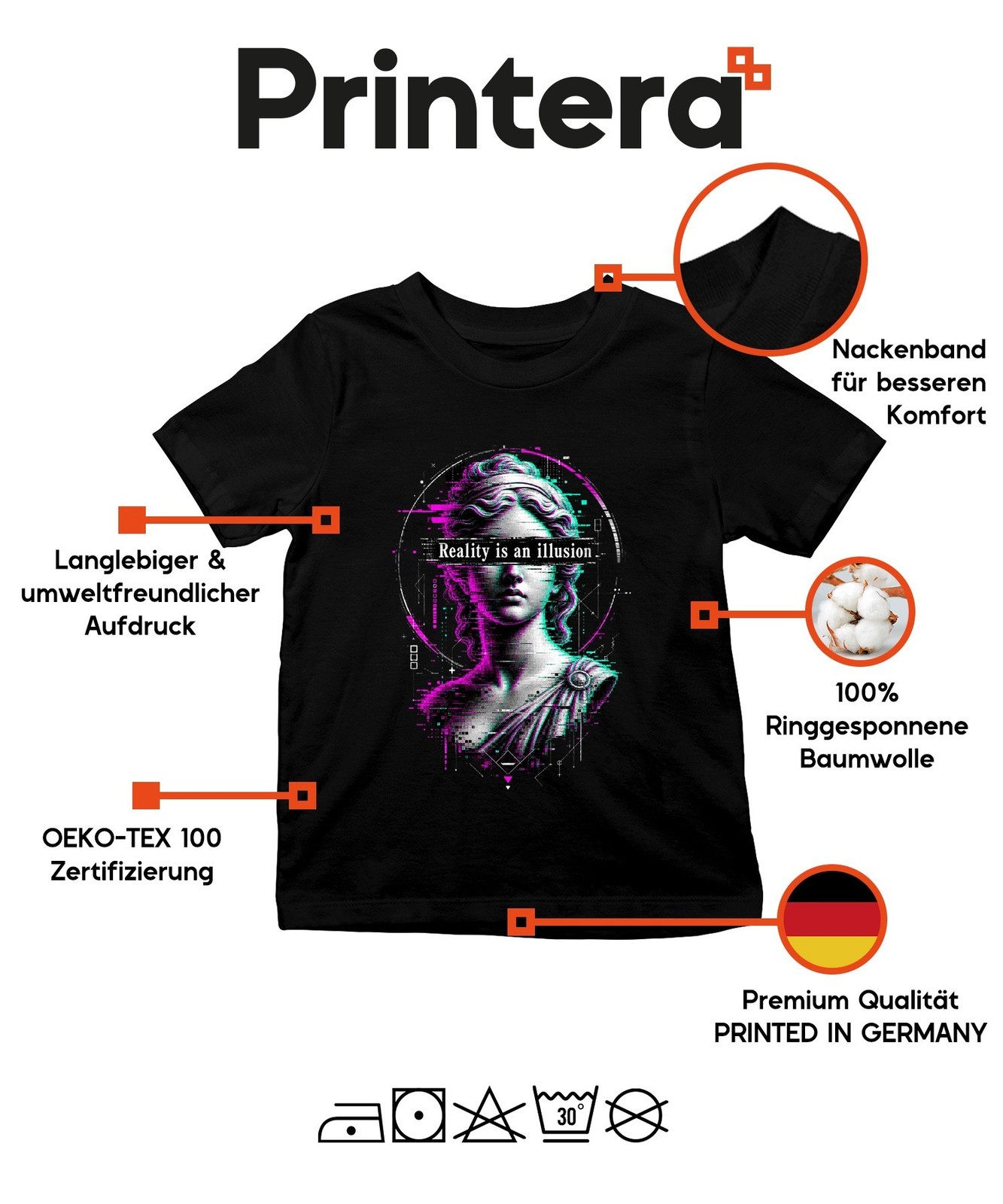 Reality is an illusion Glitch Greek Bust Vaporwave Unisex Kids T-Shirt