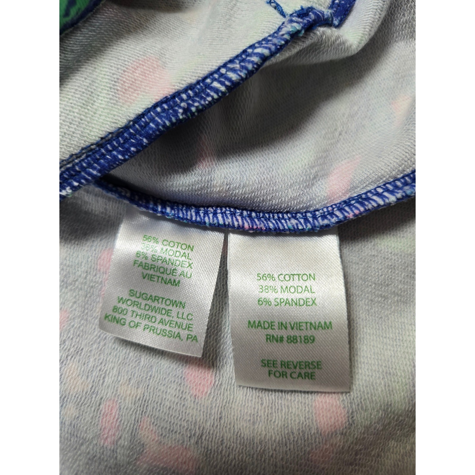 Lilly Pulitzer Blue Tropical Floral Quarter Zip Pullover Thumbholes Small