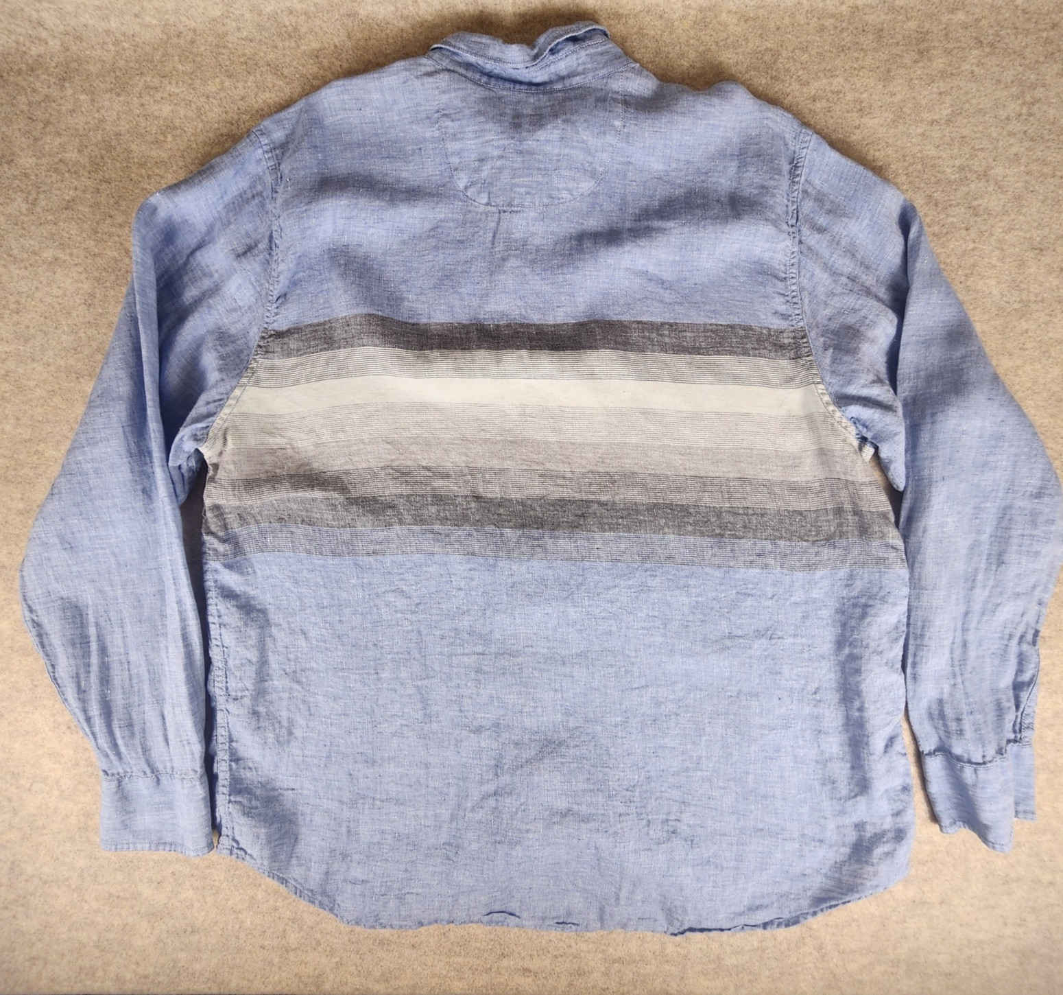 Tommy Bahama Relax Blue Linen Long Sleeve Button Down Shirt XL Beach Island Surf