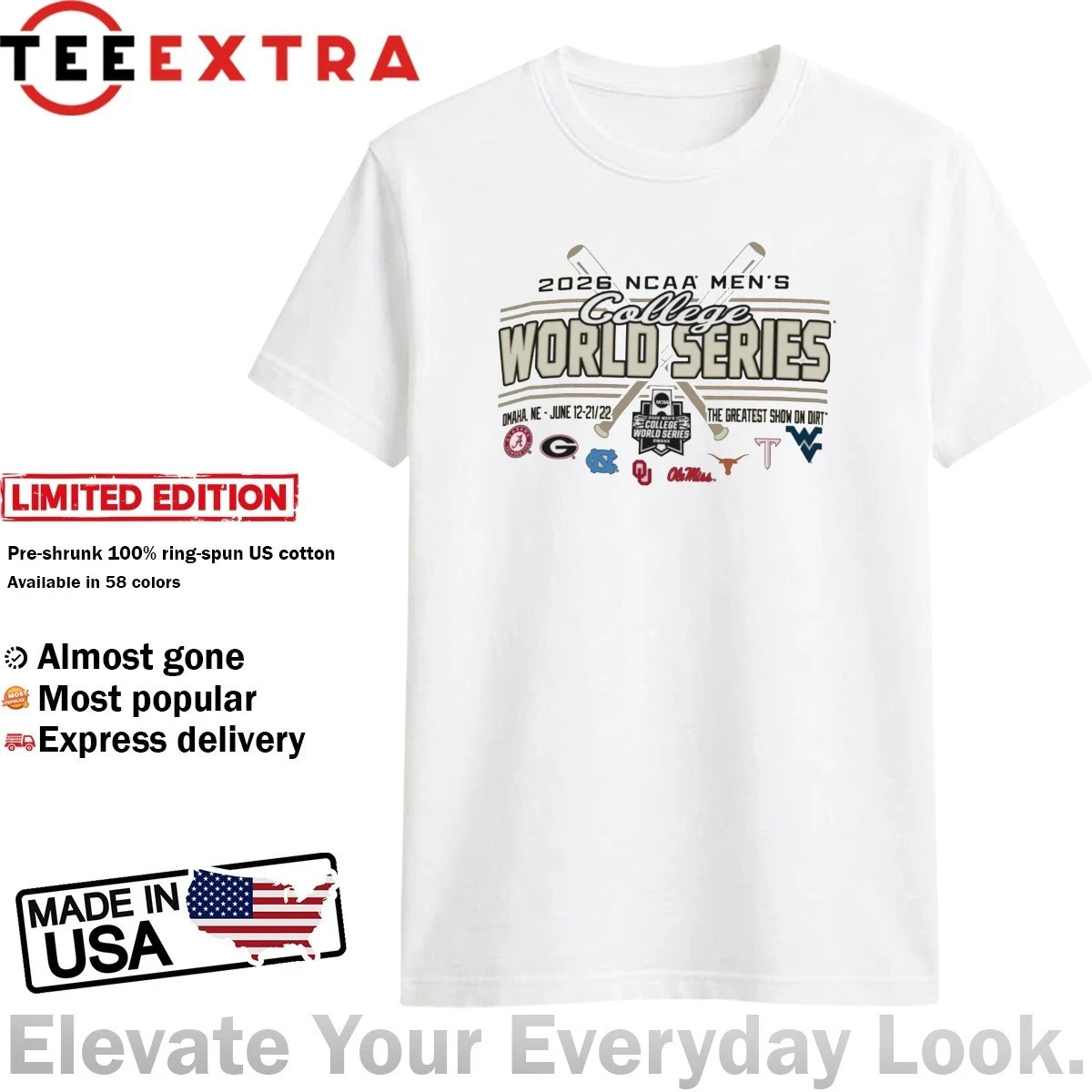 2026 NCAA Men’s College World Series Omaha NE June 12 – 21 22 Shirt