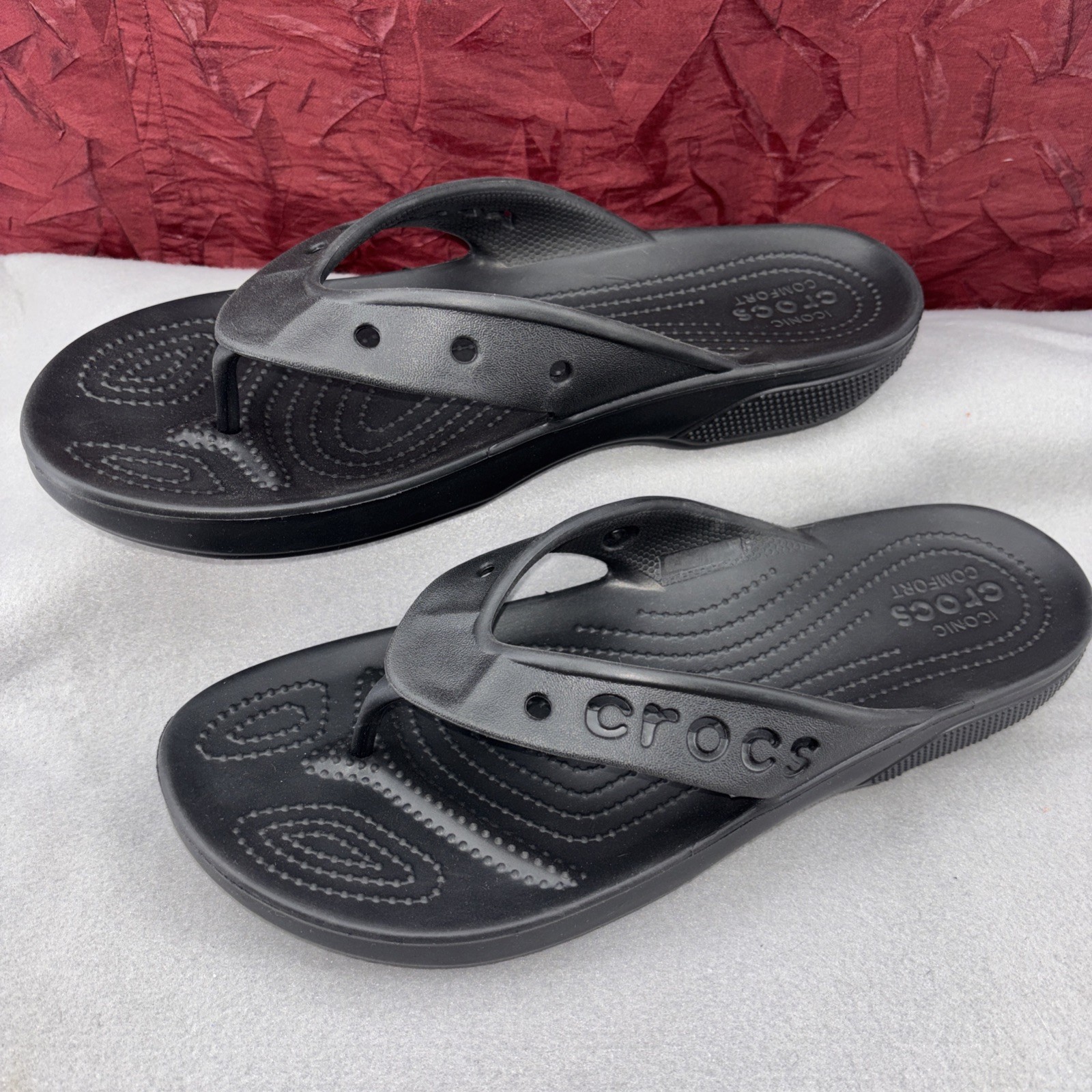 Crocs Unisex Baya II Flip Flops Slip On Casual Beach Sandals Black Size M10/W12