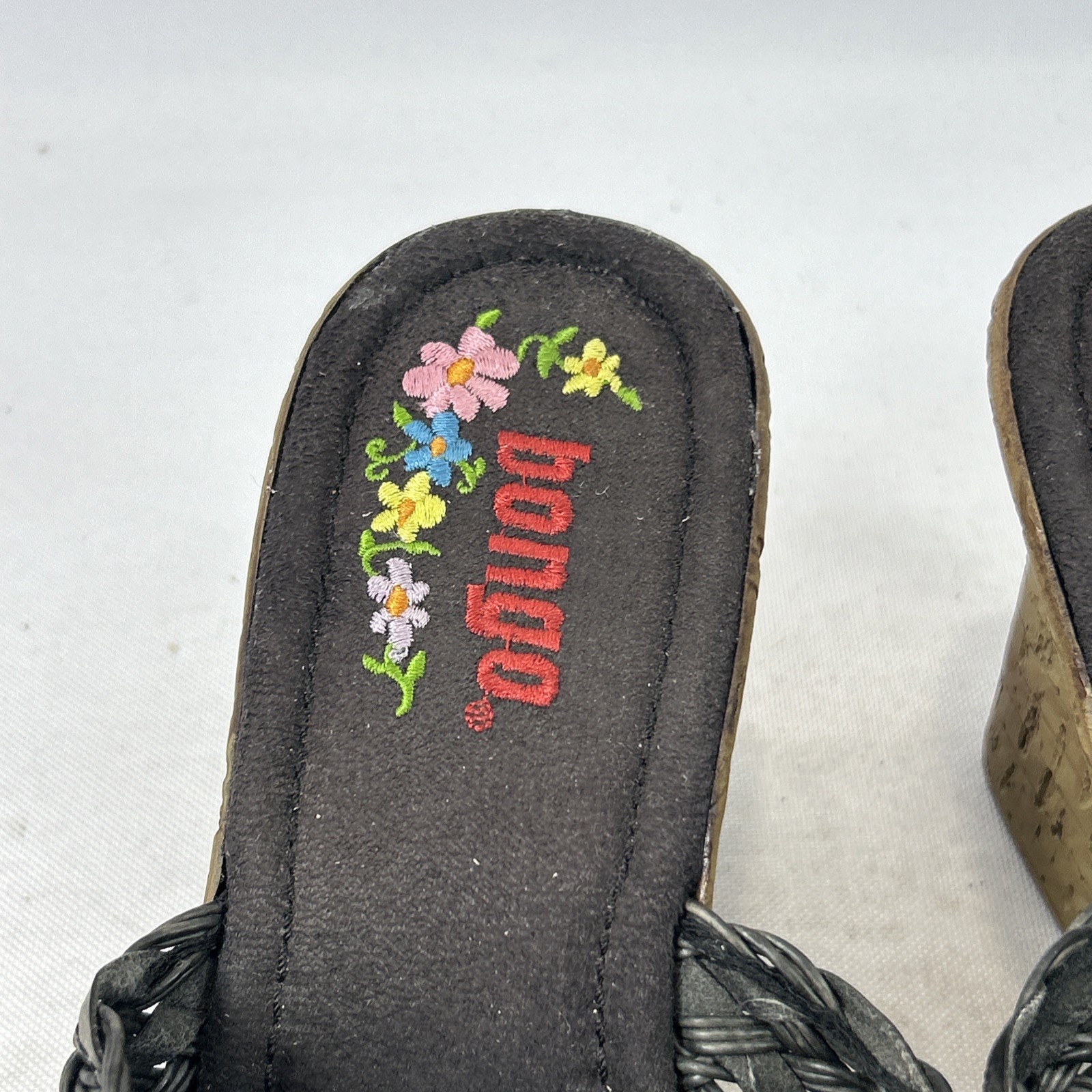 Vintage BONGO Y2K Black Chunky Platform Wedge Shoes Women’s Size 8M Strappy 90s