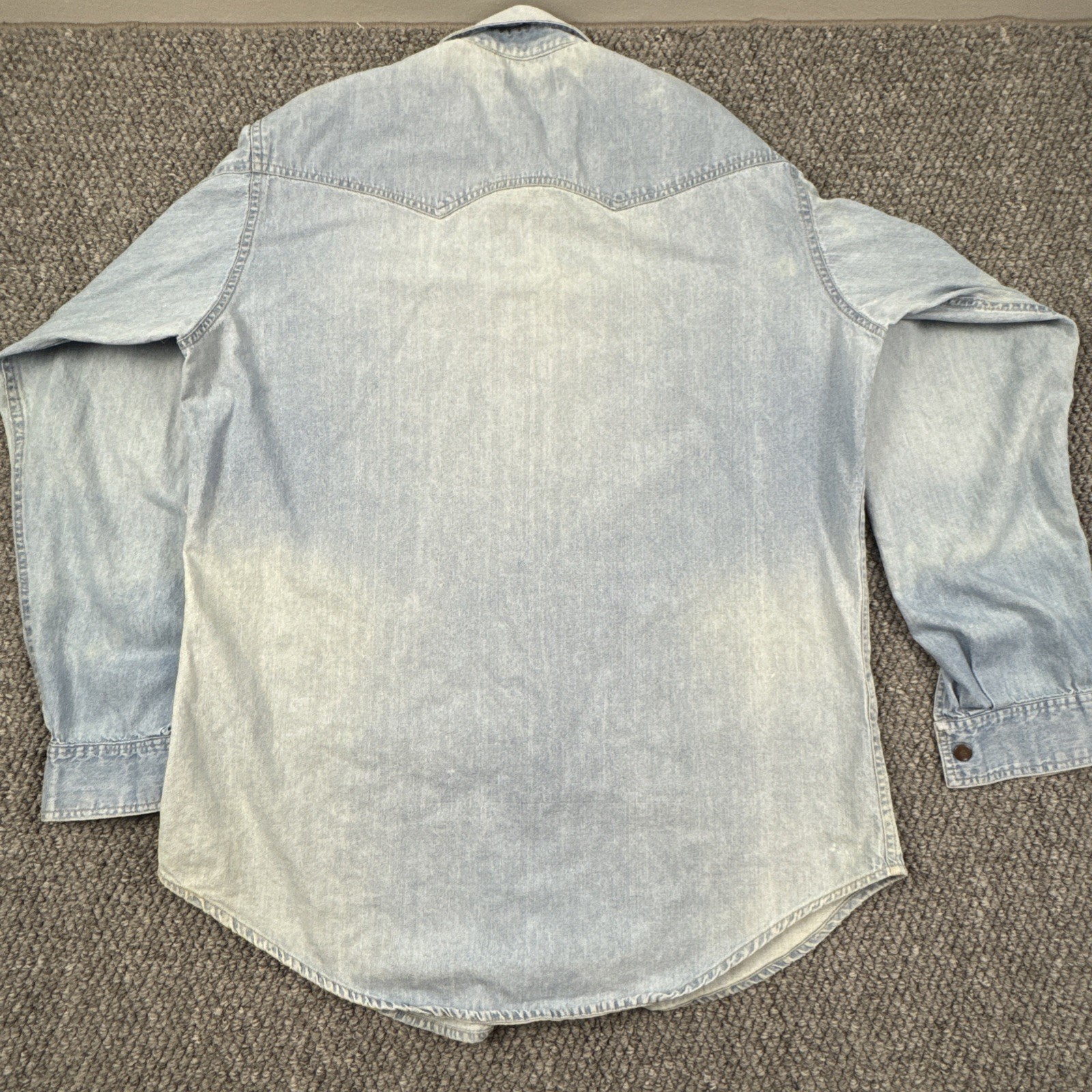 Vtg Plainsman Western Shirt M Snap Cowboy Rockabilly Grunge Extra Long Tails