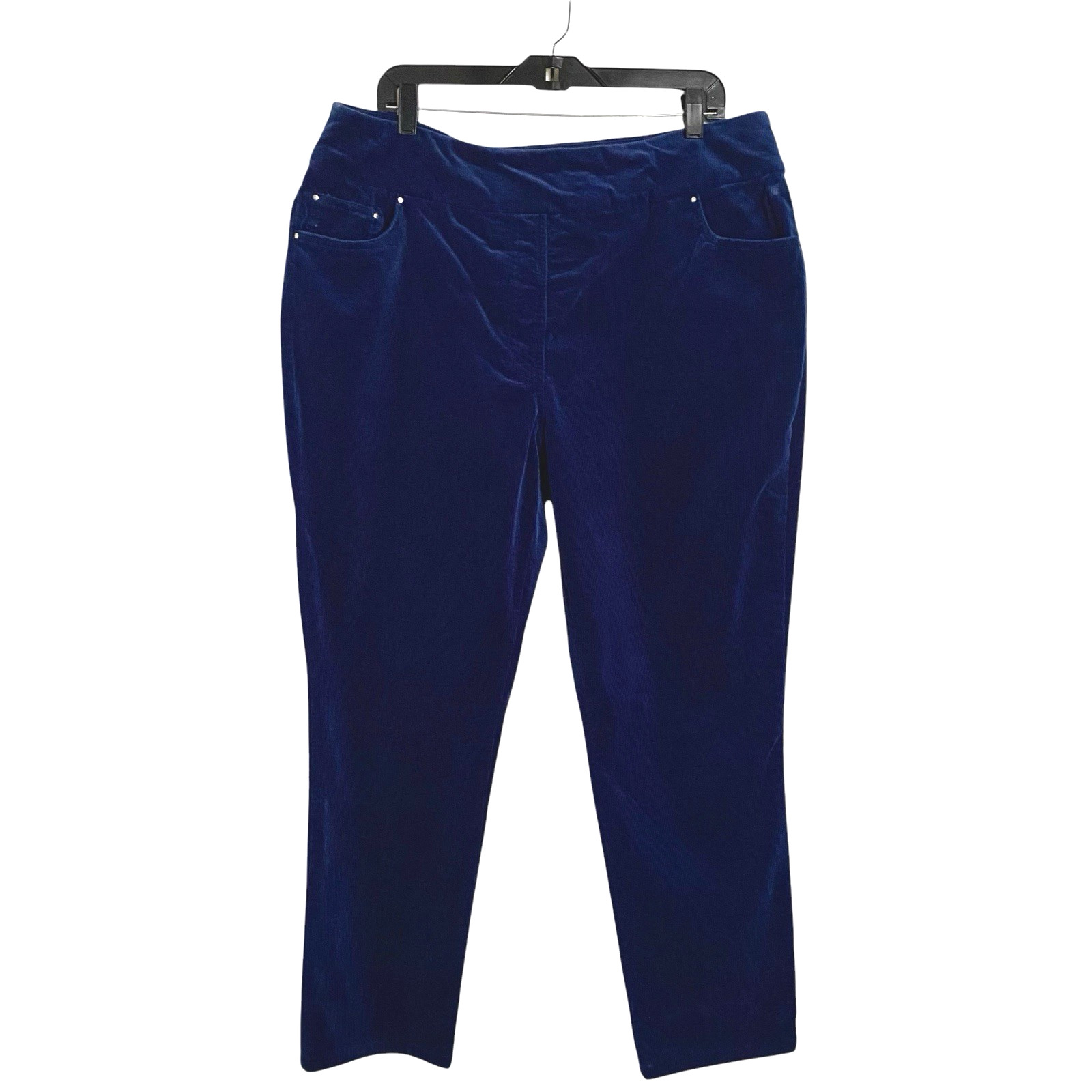 Blair Pants Womens 18 Colbert Blue Stretch Pull On Tapered Leg Cords Corduroy