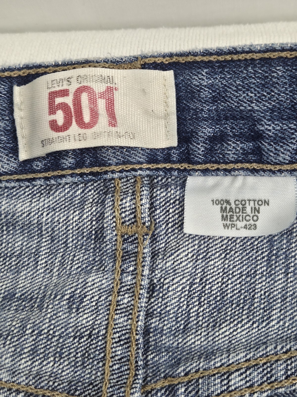 Levi’s 501 WPL-423 Straight Leg Button-Fly Men’s Cotton Denim Blue Jeans 36×34