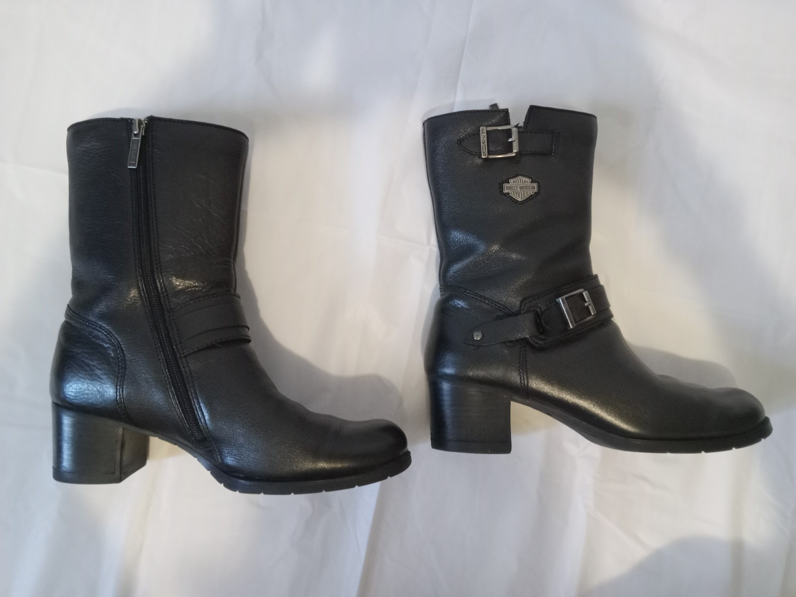 Harley Davidson Black Leather Motorcycle Riding Boots Serita Womens Sz 9 Biker