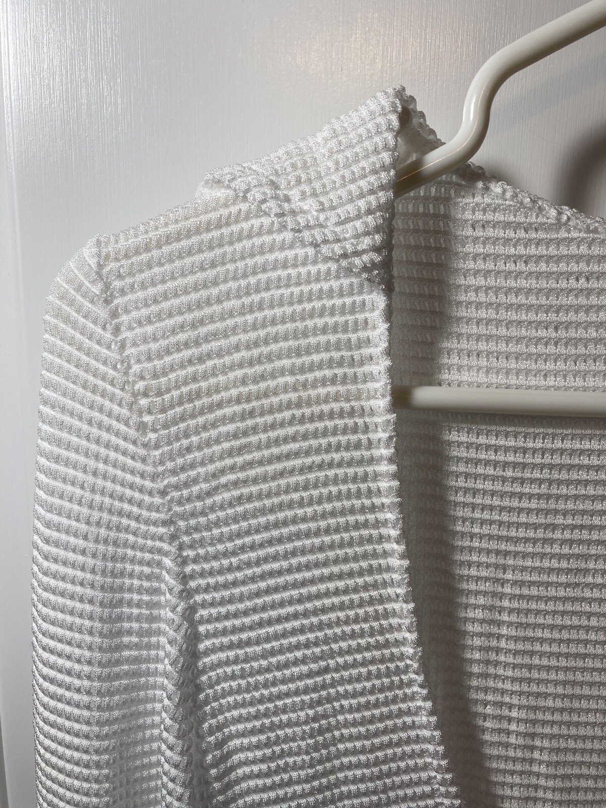 Swimsuit Cover-Up White Shein Long Sleeve Deep U Neckline New W/O Tags G2