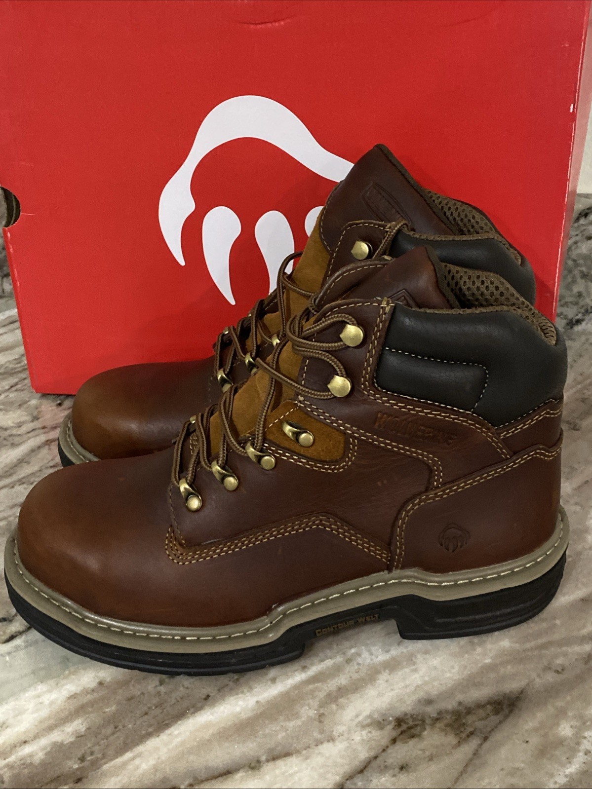 WOLVERINE MEN’S RAIDER STEEL-TOE 6″ WORK BOOT W02419 New Construction Sz 7 EW