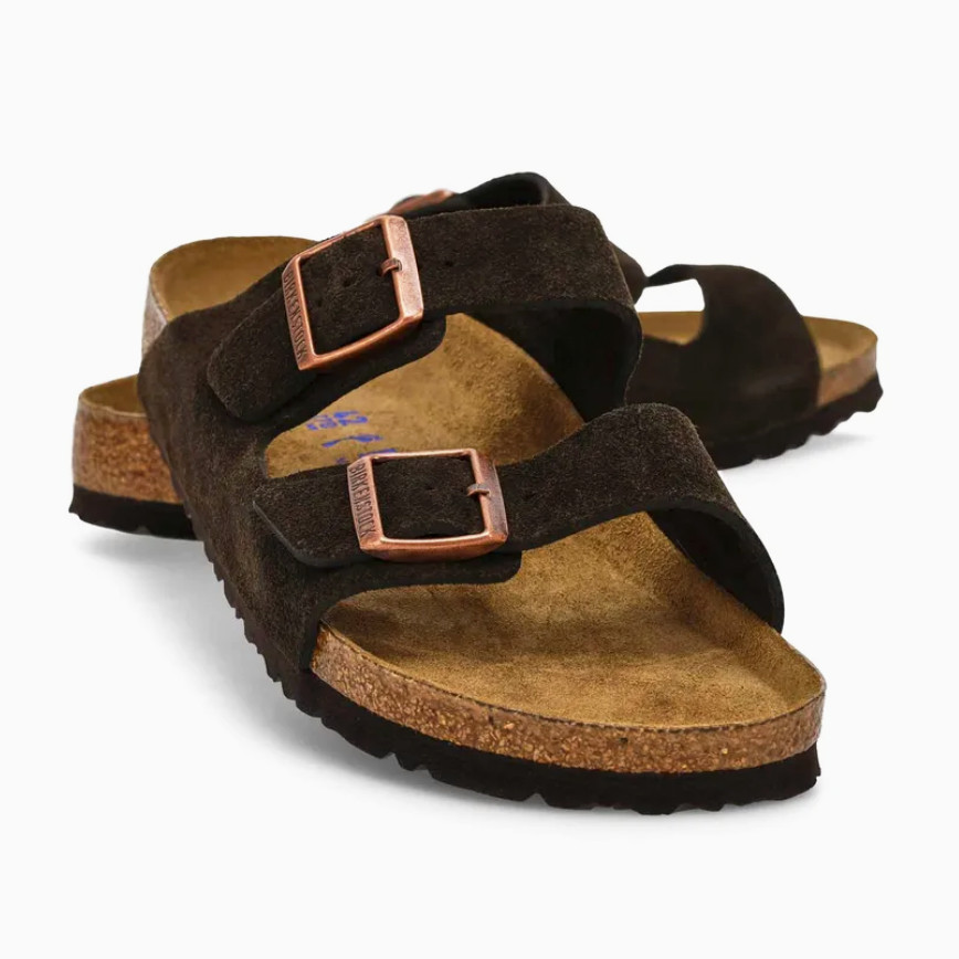 Birkenstock Arizona Classic Mocha Suede Leather Soft Footbed Unisex Sandals