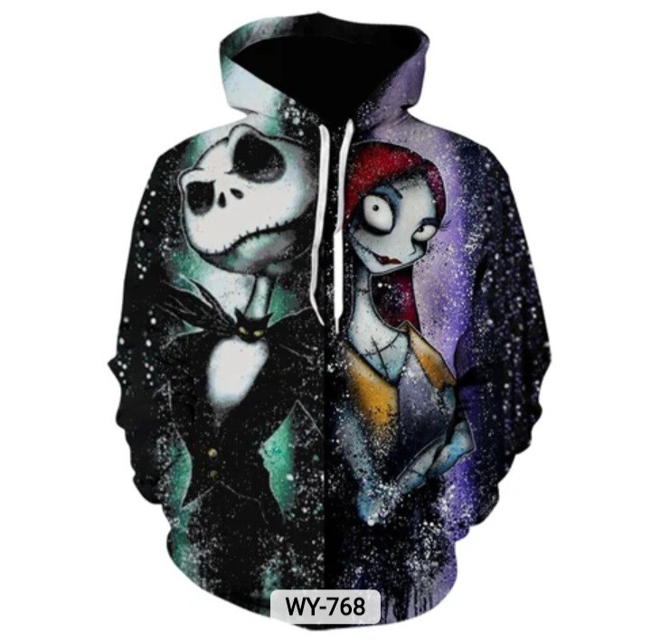 Nightmare Before Christmas Hoodies-3 Styles Jack&Sally-Sizes S to 5X – Free Ship
