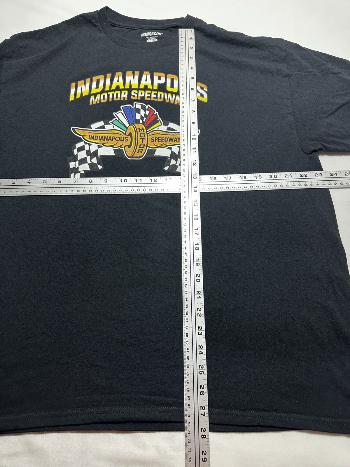 Indianapolis Motor Speedway Winged Wheel Logo Tee Shirt Black Mens Size XL