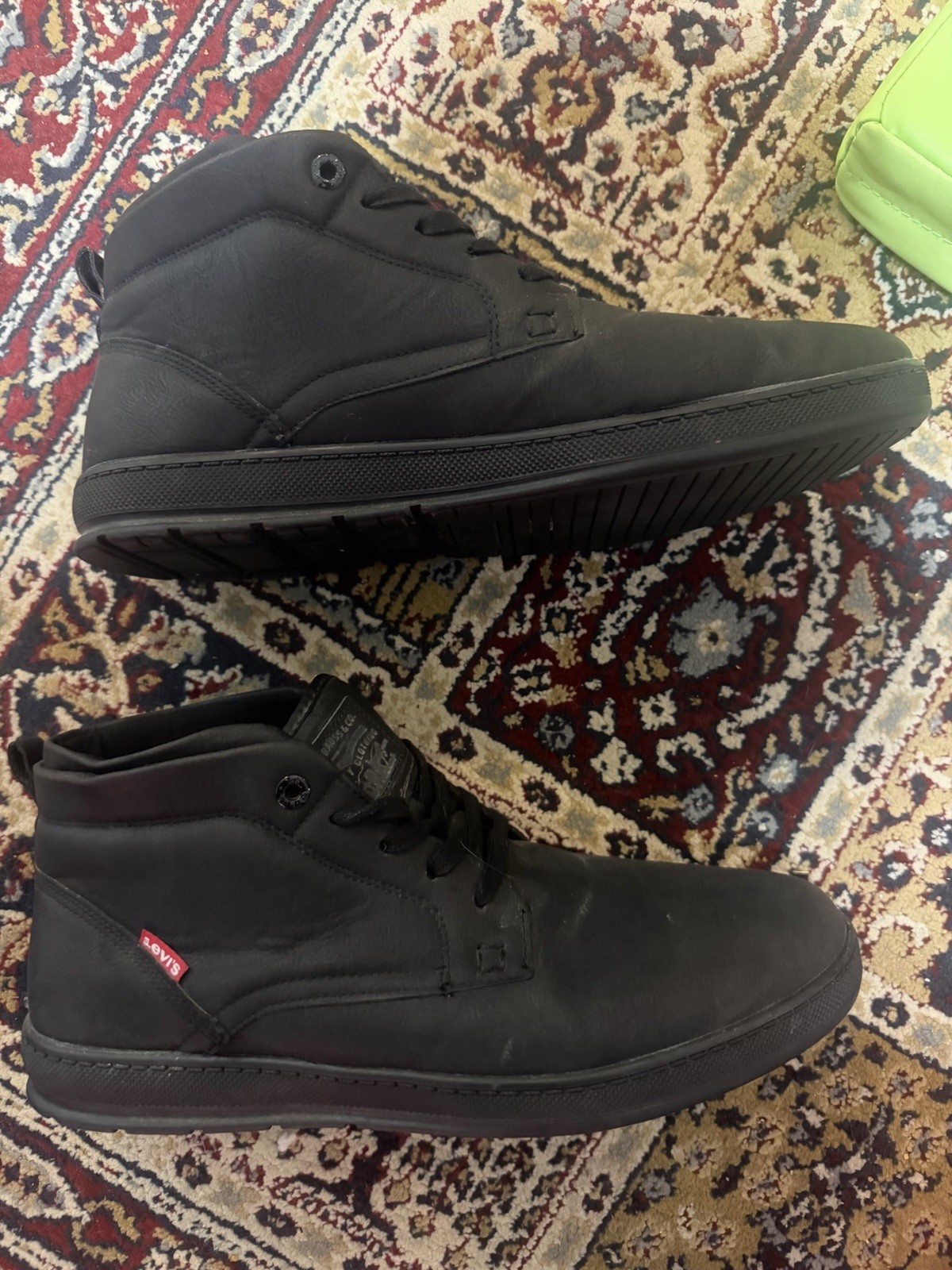 Levi’s Men’s Black High-Top Sneakers Lace Up Round Toe US 12 EU 46.5 UK 11
