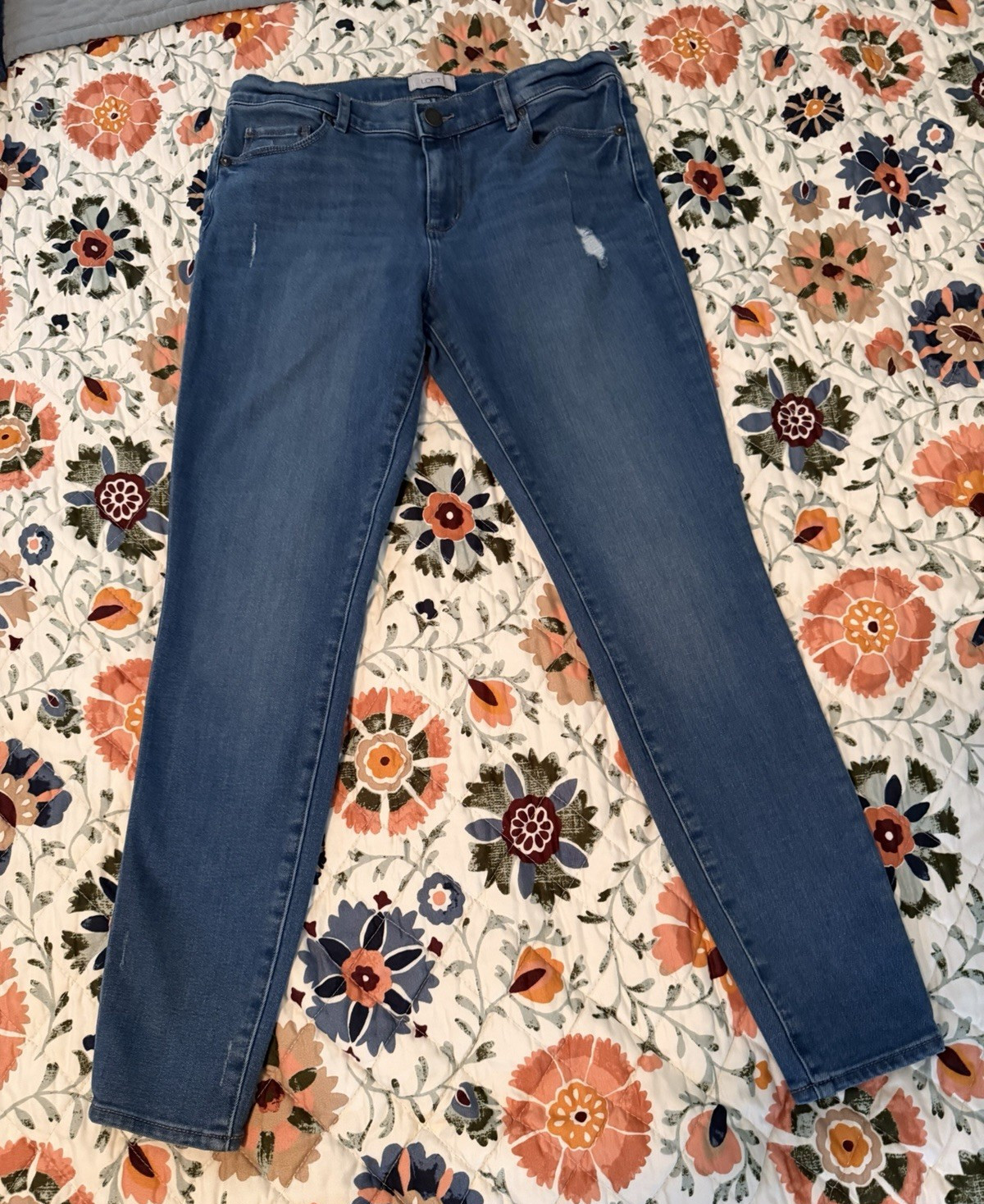 LOFT Outlet Women’s Skinny Jeans Blue Solid Denim Regular Size 8