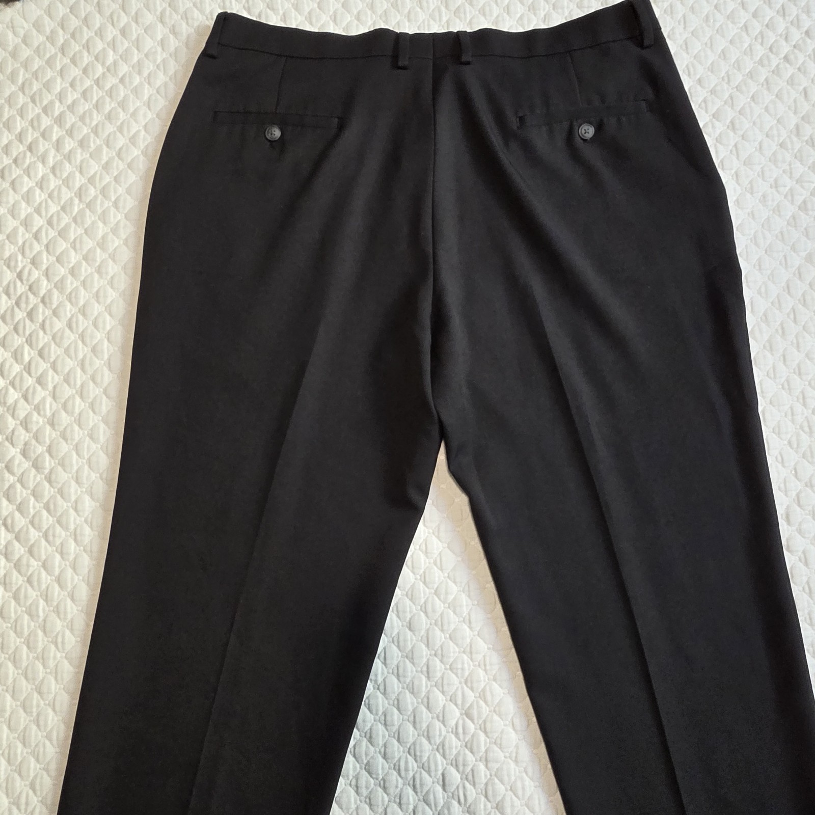 Haggar Mens Tailored Fit Travel Performance Suit Pants Black 38×30 WPL386