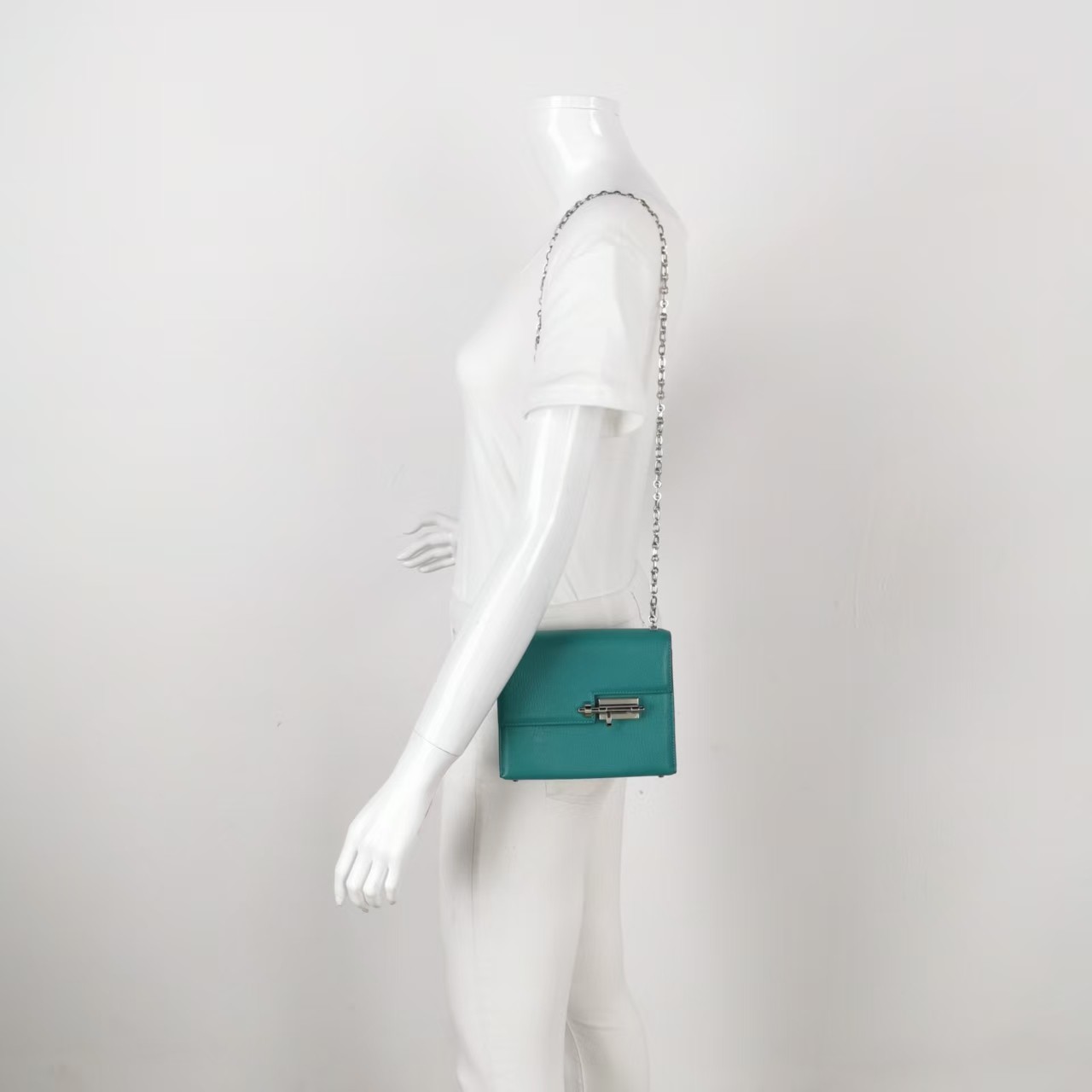 Hermes Verrou Mini 17 Chevre Chamkila Menthe Z6 Green Silver Hardware PHW Auth