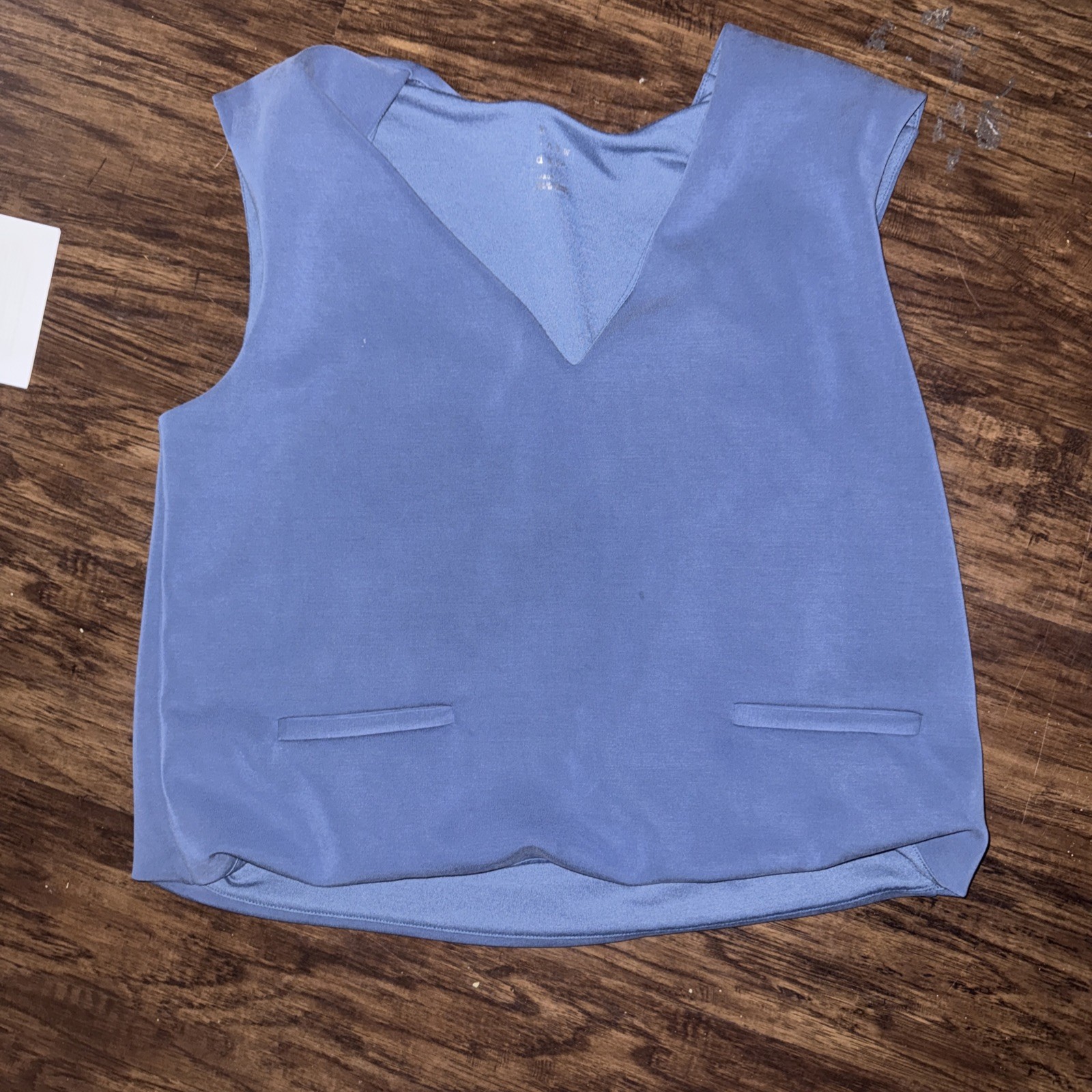 Women’s Sandwash Vest – A New Day™ SIZE: L / Color: blue tailored v neck bubble