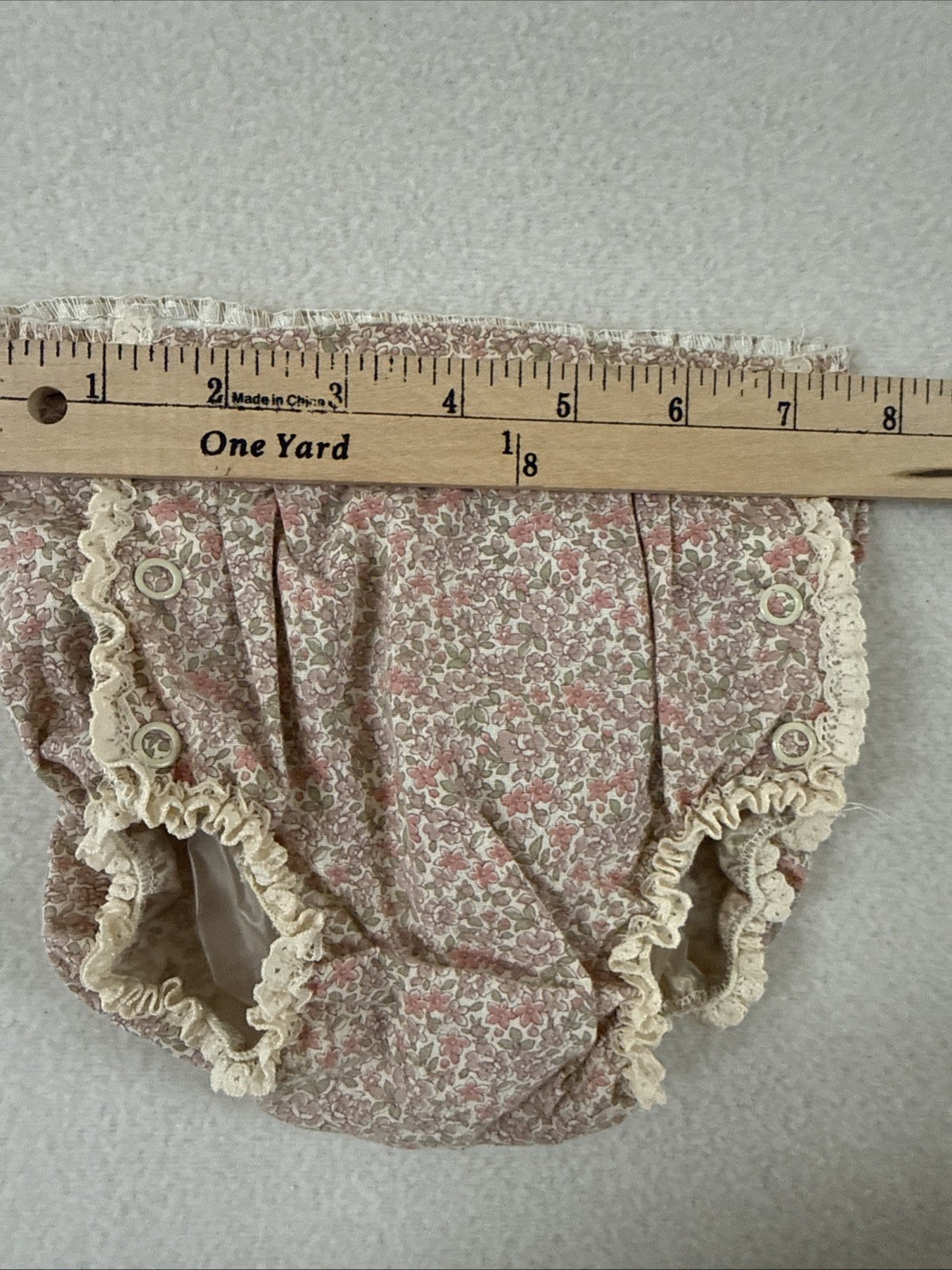 Vtg 1970s Infant Girls Dress Apron Pinafore Little House on the Prairie Farm