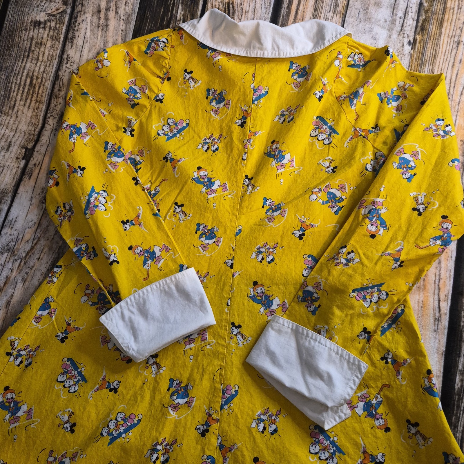 Vintage Disney Dress European Donald Mickey Mouse Print Size EU 36 US 4-6 Small