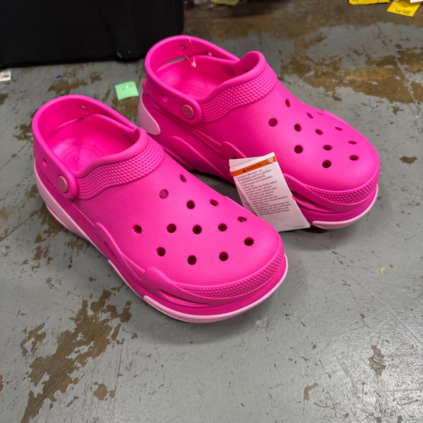 Crocs Crush Clog Pink Juice Candy Pink Platform Mens 7 Womens 9 207521-6QQ