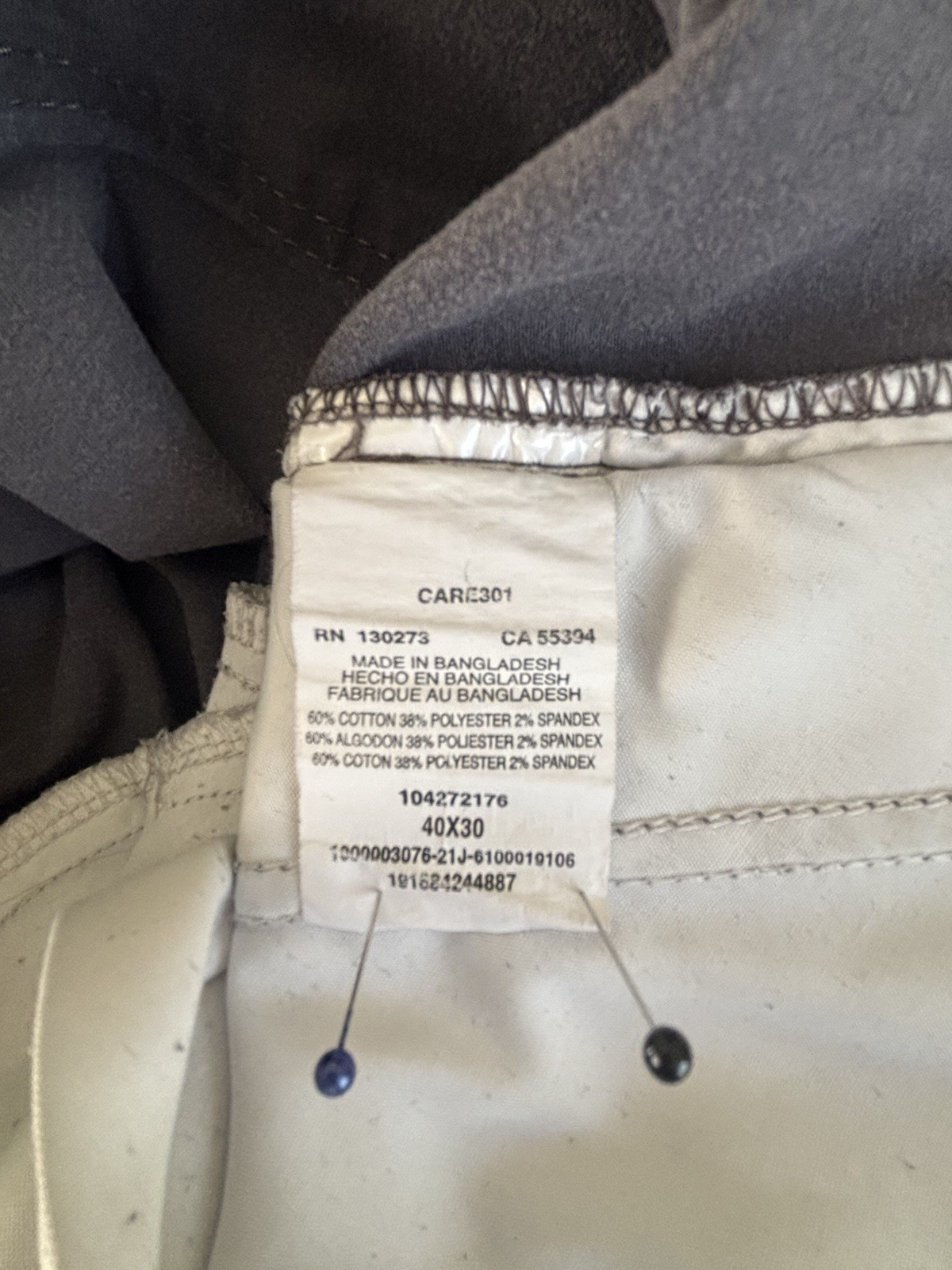 Lee Extreme Comfort Straight Fit Gray Cargo Pants 40W Stretch Canvas Pockets