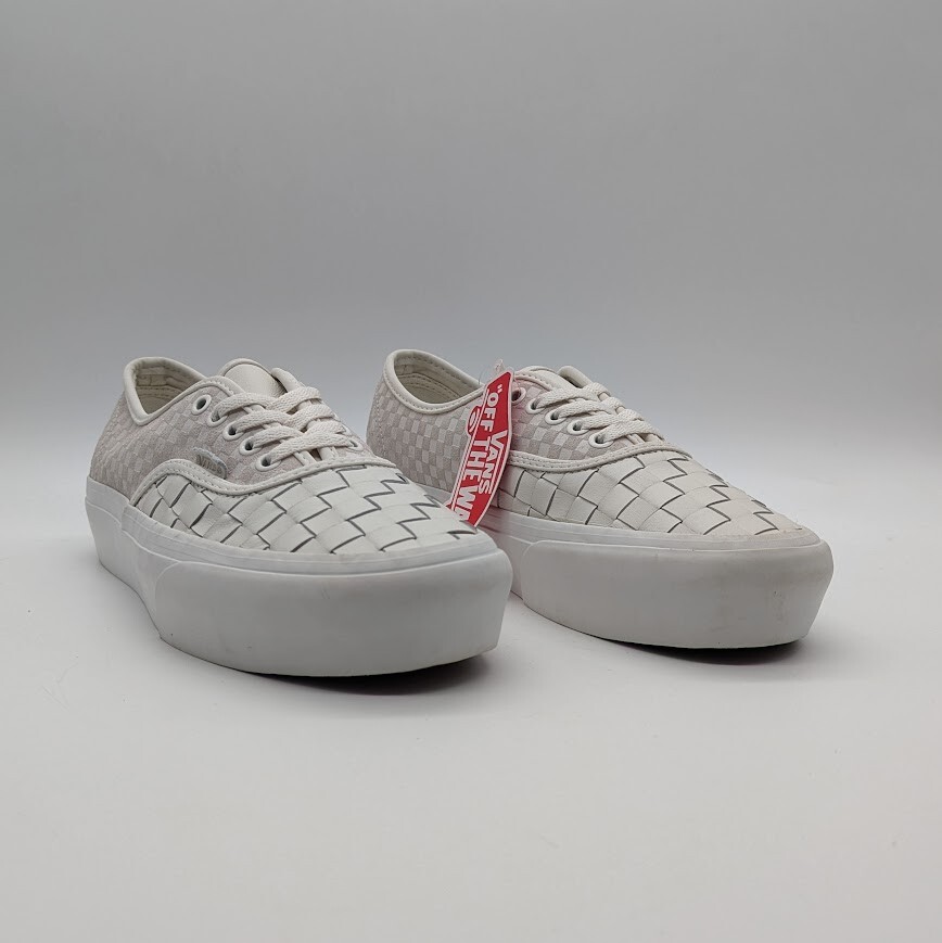 Vans – Authentic Platform 2.0 – Size 8M/9.5W – White Leather / Blanc De Blanc