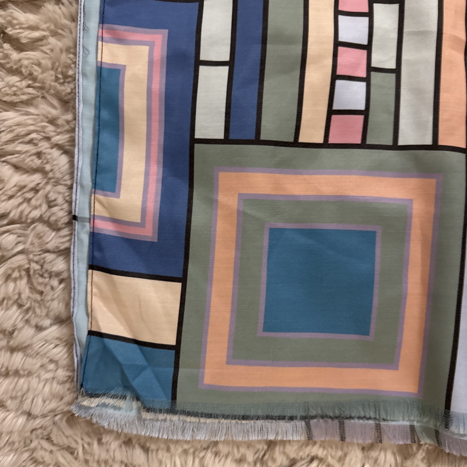 Frank Lloyd Wright Rain Caper Shawl 78×28 Inches Polyester/viscose/silk Blend