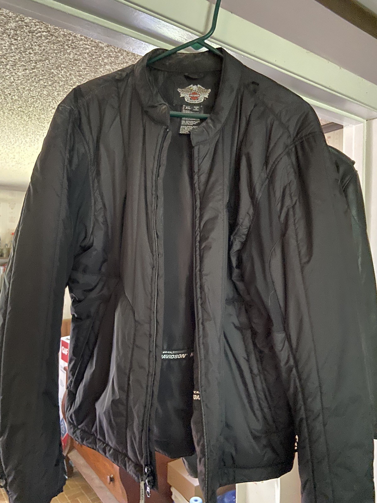 Harley Davidson Men’s FXRG Black Leather Riding Jacket Armor Large 98518-05vm