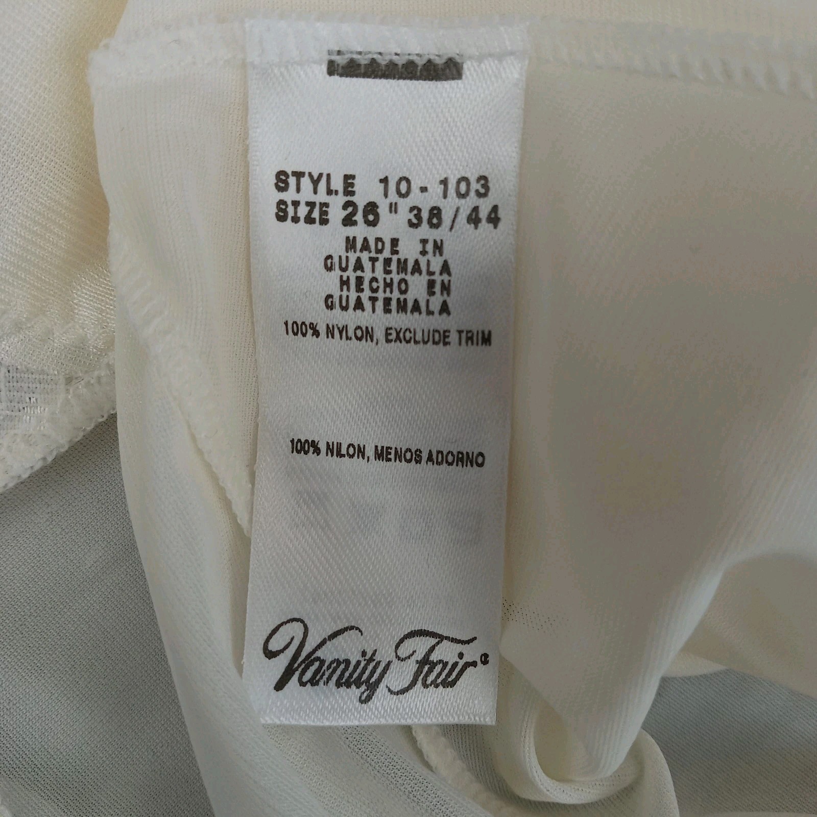 Vanity Fair Rosette Lace Full Slip Ivory Dress Womens 38 C Glow 10103 New 26″