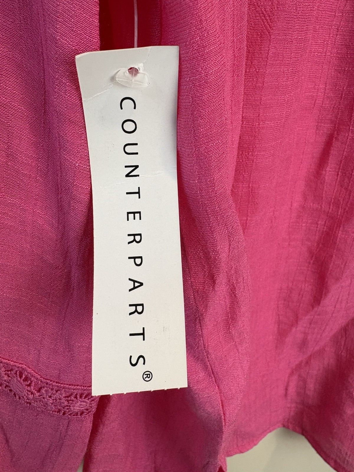 Brand New Bright Pink Lightweight Blouse with Embroidery Detail on Sleeves
