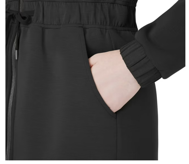 Jacket Black Sandwash Pockets Draw String Waist Women’s XS By Member’s Mark