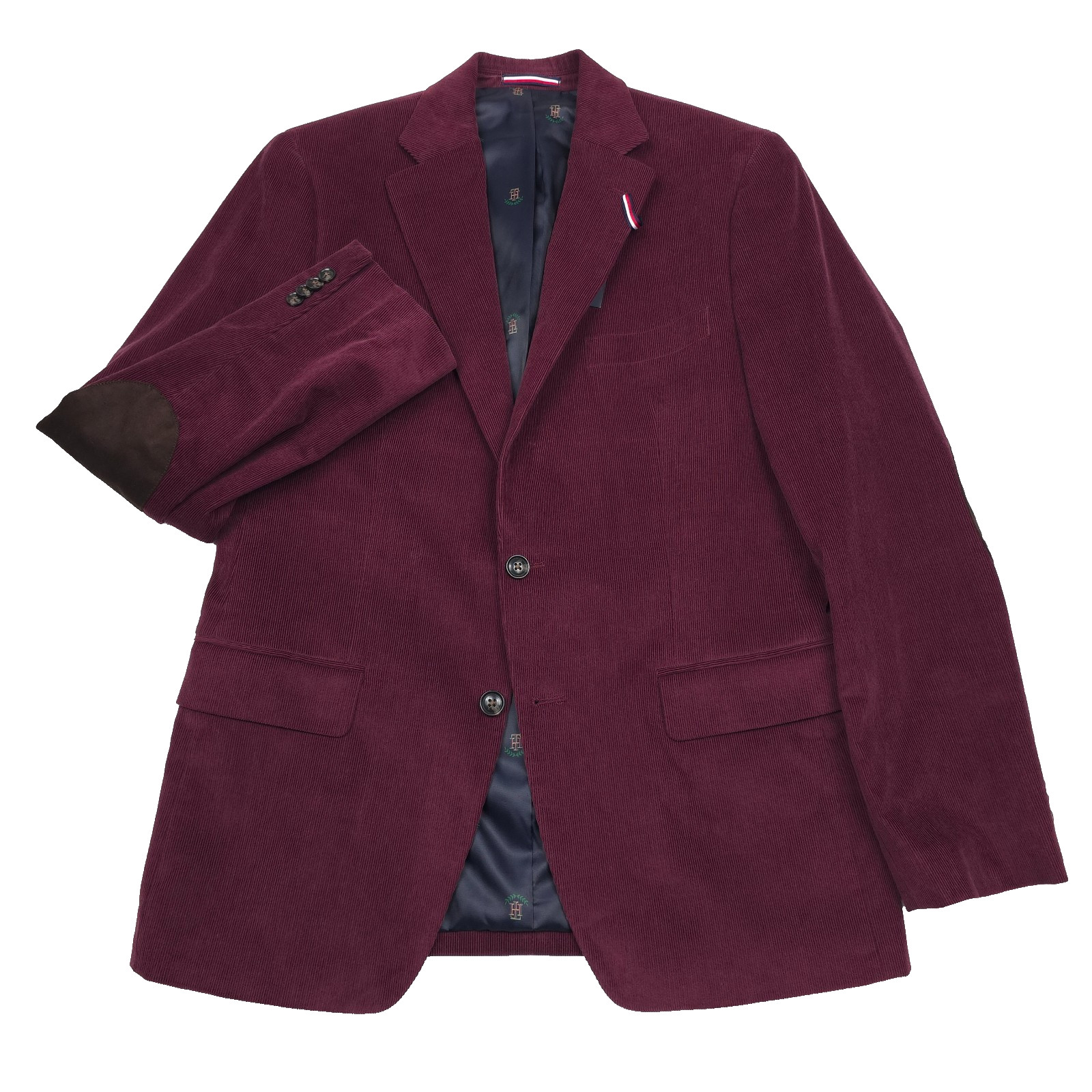 Tommy Hilfiger Daltry Corduroy Sport Coat Mens 46R Burgundy Red Blazer Jacket