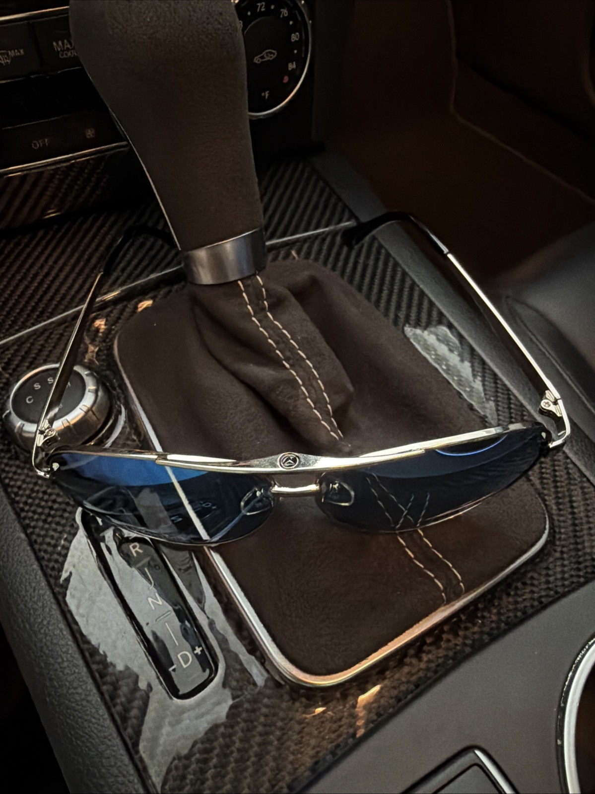 Mercedes Benz Aviator MB737 Silver & Black Sunglasses Made In Italy 65-12-130