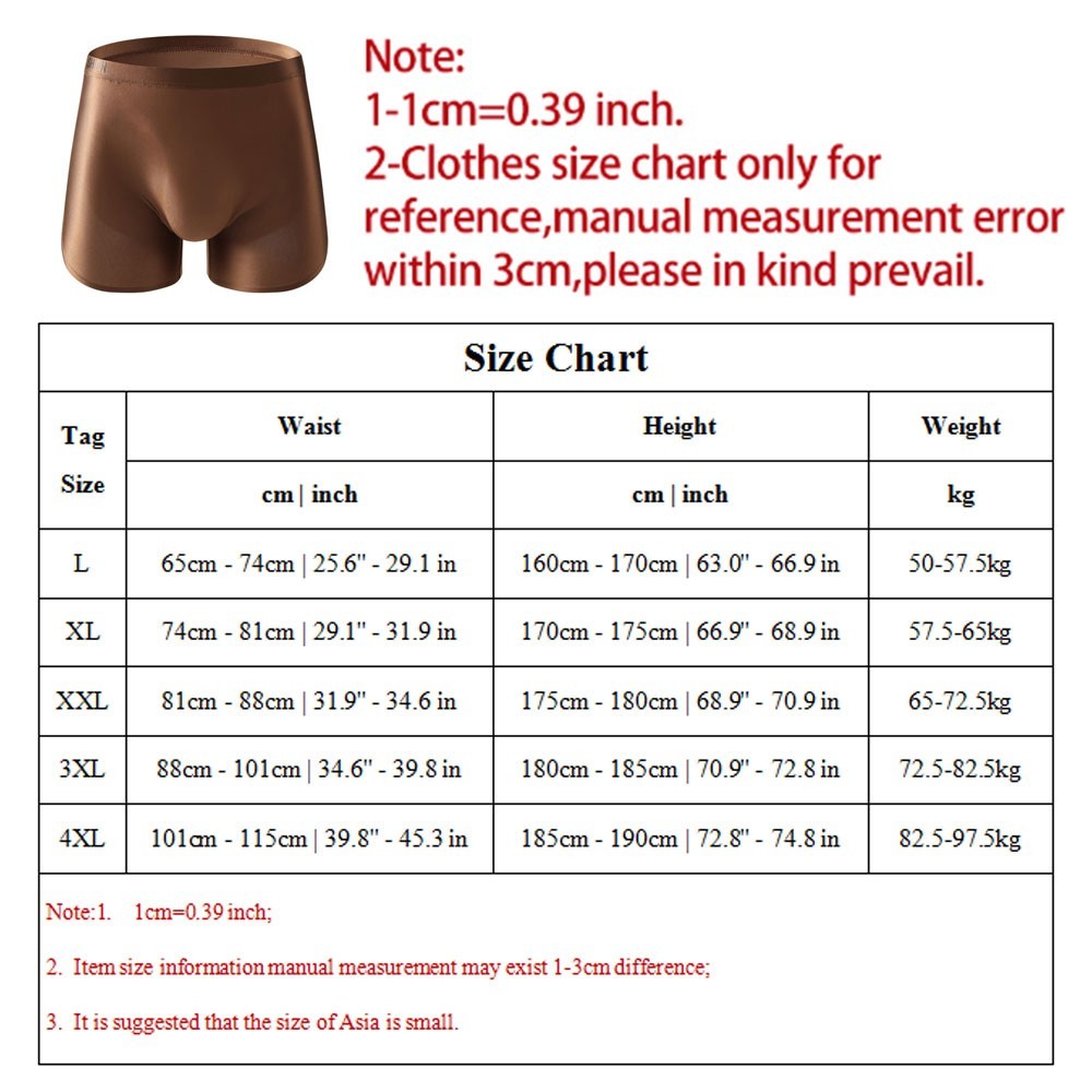 4PCS Men’s Ice Silk Underwear Breathable Boxer Shorts Seamless Satin Soft Briefs
